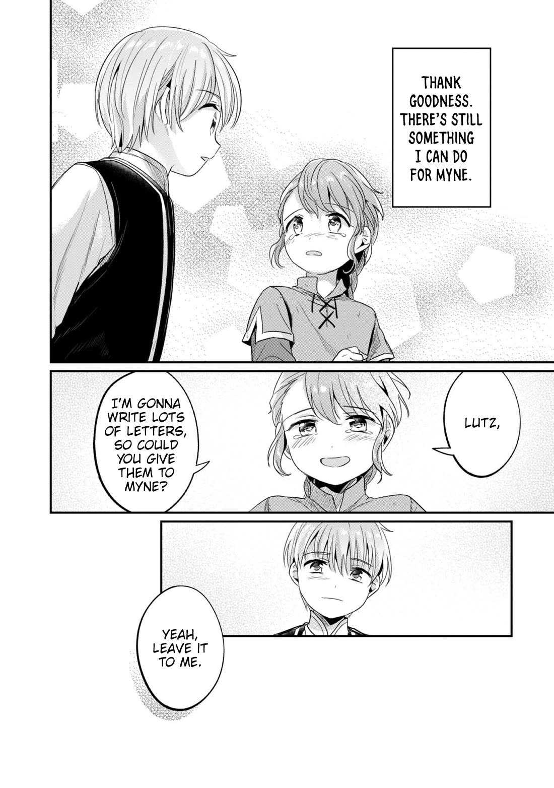 Ascendance of a Bookworm ~I'll Do Anything to Become a Librarian~ Part 2 「I'll Become a Shrine Maiden for Books!」 Chapter 64.5 page 15 - Chapter 64.5: Idle Talk: Goodbye, Myne