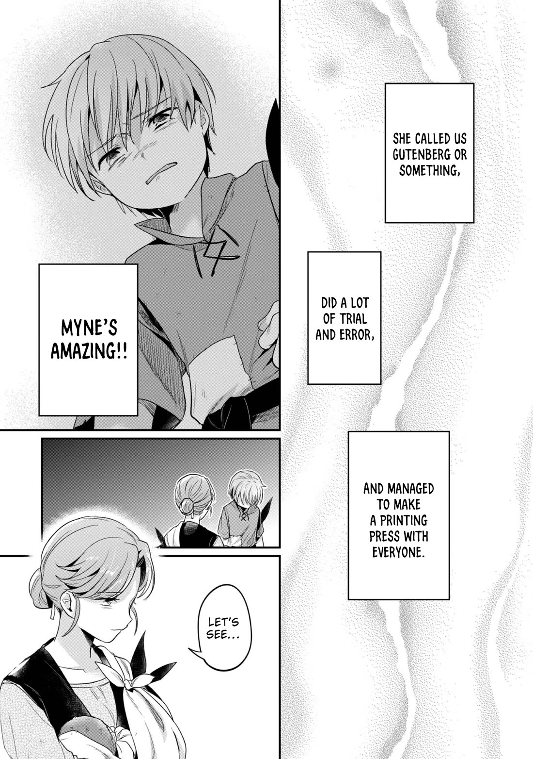 Ascendance of a Bookworm ~I'll Do Anything to Become a Librarian~ Part 2 「I'll Become a Shrine Maiden for Books!」 Chapter 64.5 page 22 - Chapter 64.5: Idle Talk: Goodbye, Myne