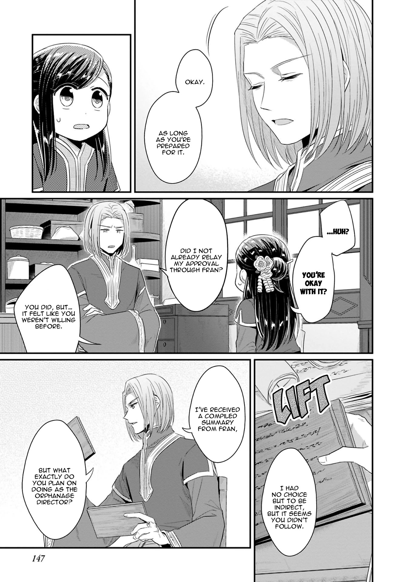 Ascendance of a Bookworm ~I'll Do Anything to Become a Librarian~ Part 2 「I'll Become a Shrine Maiden for Books!」 Chapter 9 page 27 - Chapter 9: A Secret Discussion with the Chief Priest