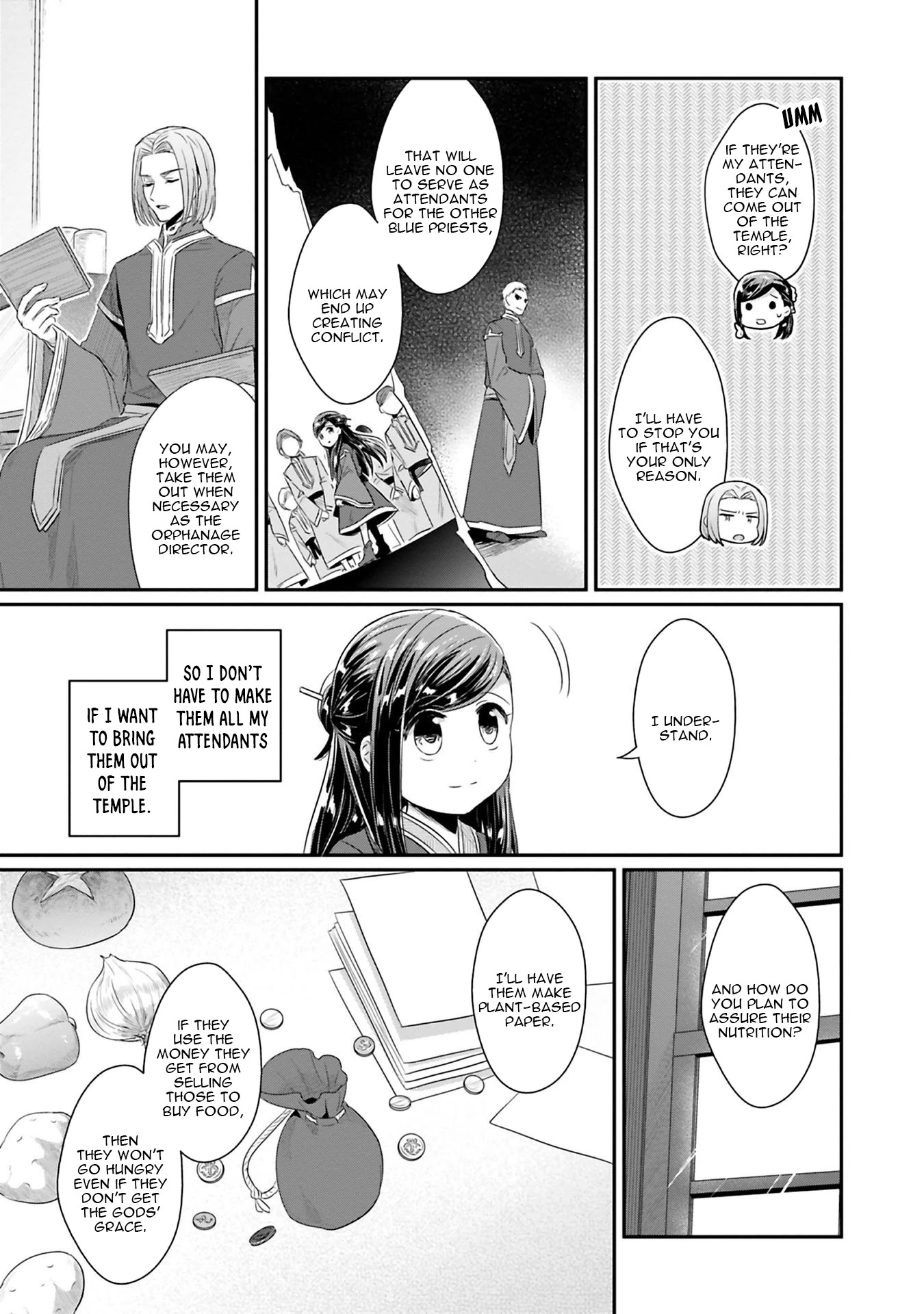Ascendance of a Bookworm ~I'll Do Anything to Become a Librarian~ Part 2 「I'll Become a Shrine Maiden for Books!」 Chapter 9 page 29 - Chapter 9: A Secret Discussion with the Chief Priest