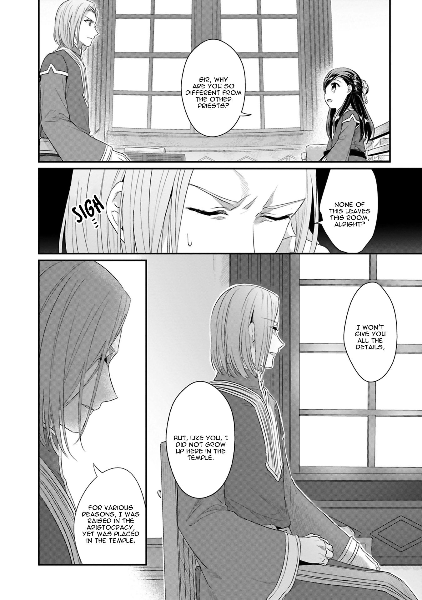 Ascendance of a Bookworm ~I'll Do Anything to Become a Librarian~ Part 2 「I'll Become a Shrine Maiden for Books!」 Chapter 9 page 34 - Chapter 9: A Secret Discussion with the Chief Priest