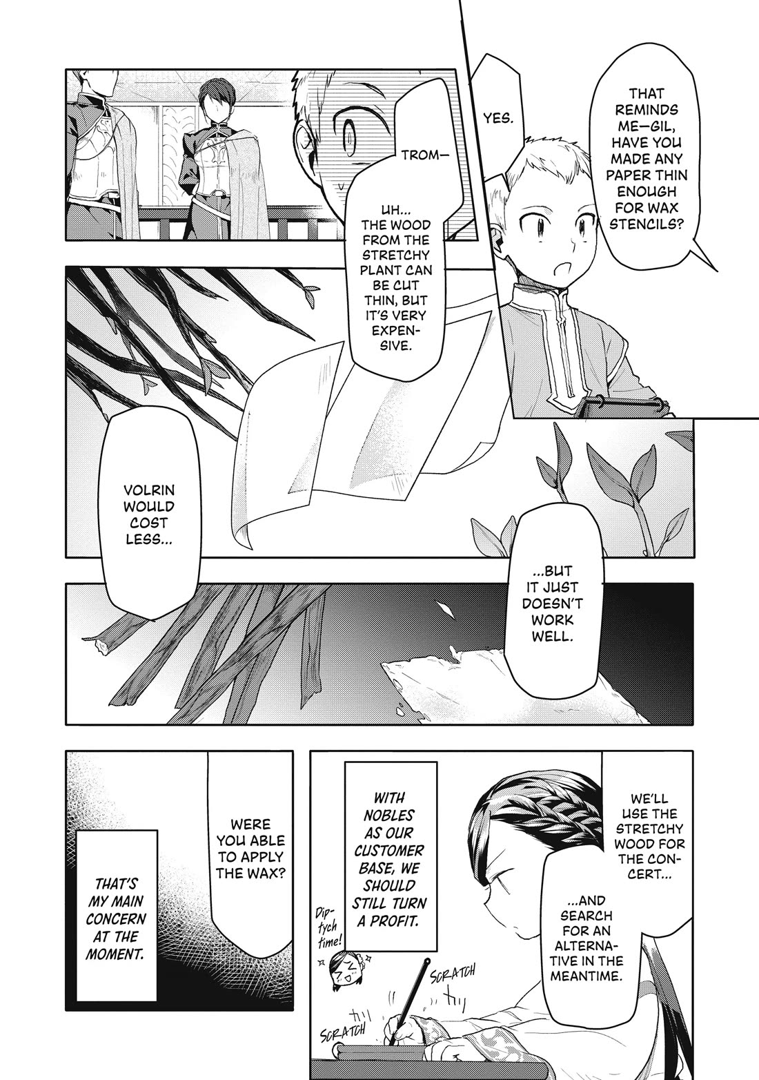 Ascendance of a Bookworm ~I'll do anything to become a librarian~ Part 3 「Let's Spread the Book to the Territory!」 Chapter 13 page 18 - Chapter 13: The Path to Wax Stencils