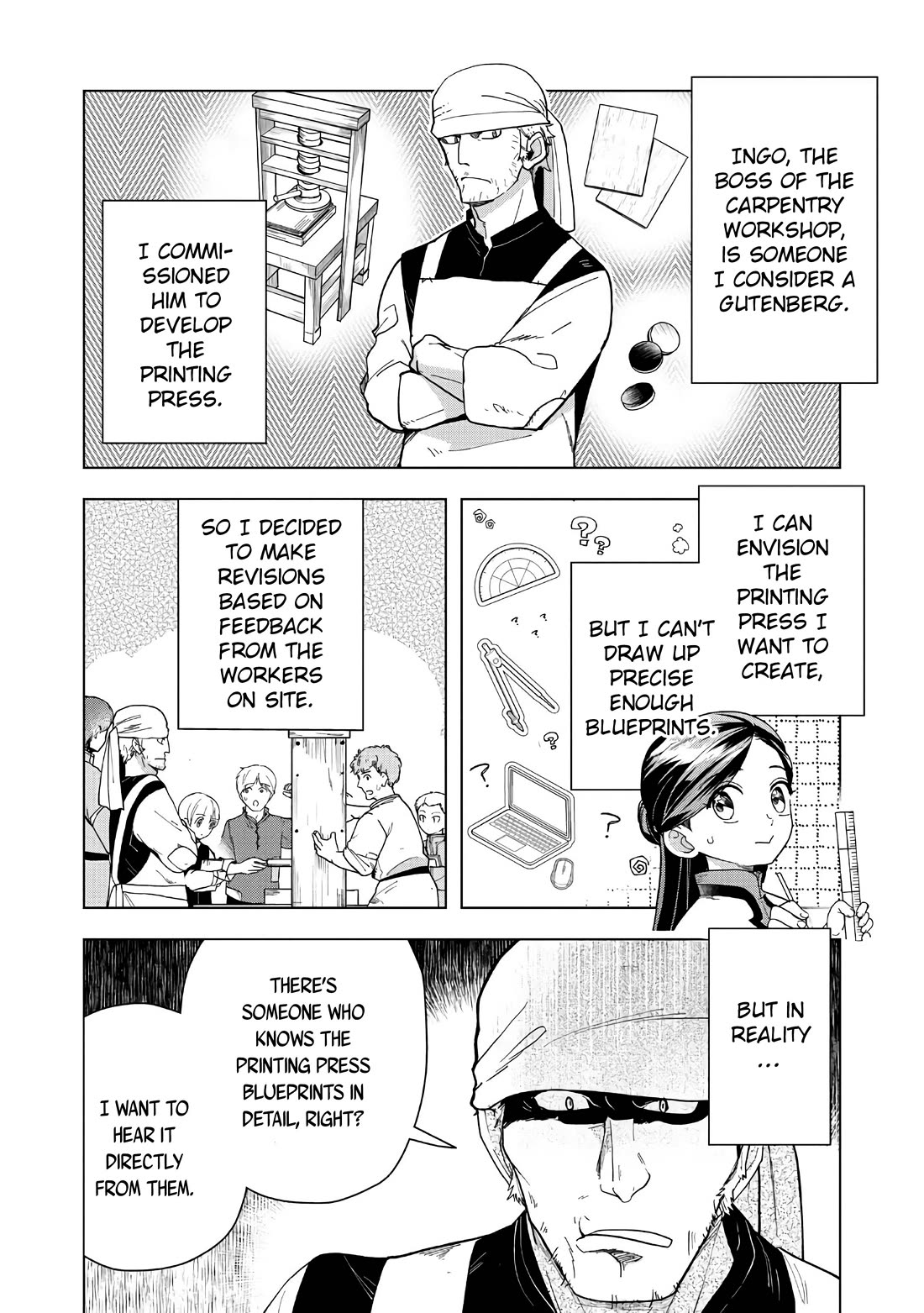 Ascendance of a Bookworm ~I'll do anything to become a librarian~ Part 3 「Let's Spread the Book to the Territory!」 Chapter 43 page 3 - Chapter 43: My Gutenberg