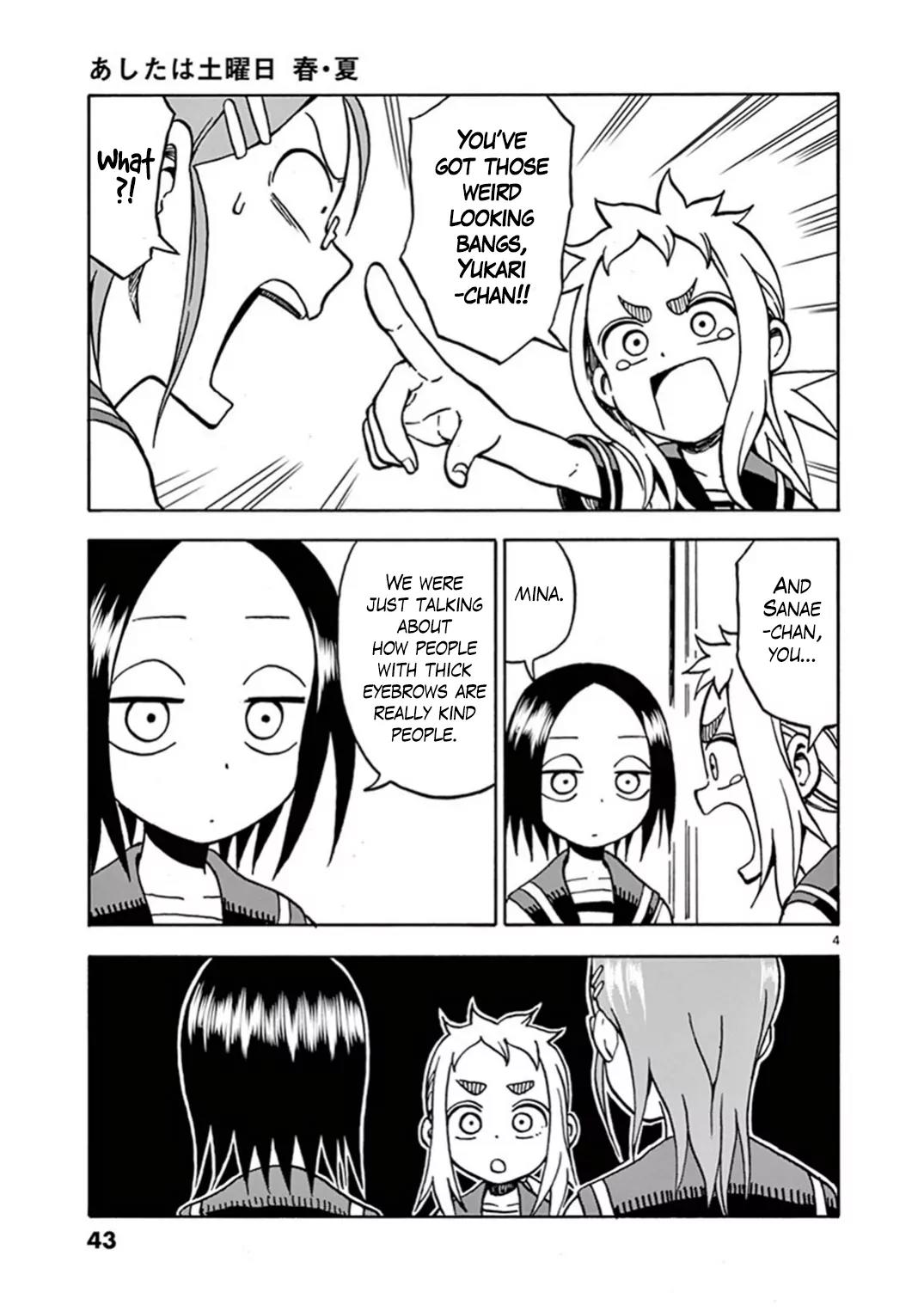 Ashita wa Doyoubi Chapter 7 page 4 - Chapter 7: Eyebrows
