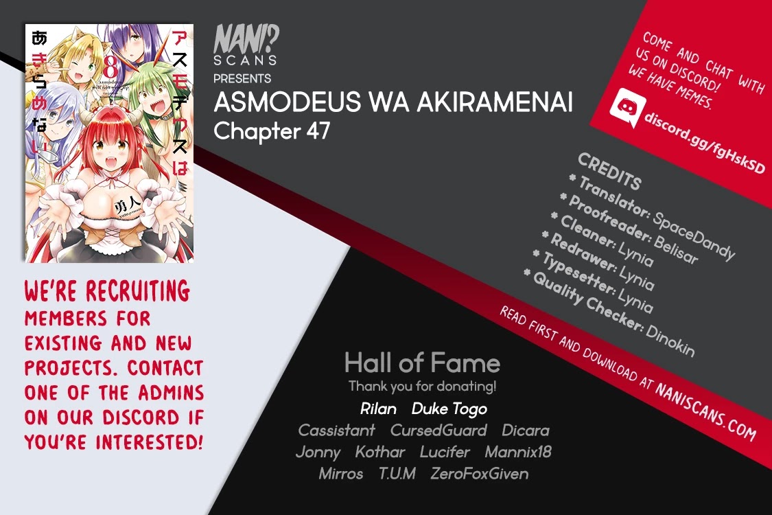 Asmodeus wa Akiramenai Chapter 47 page 1 - Chapter 47: I Want to Drink Your Bath Water