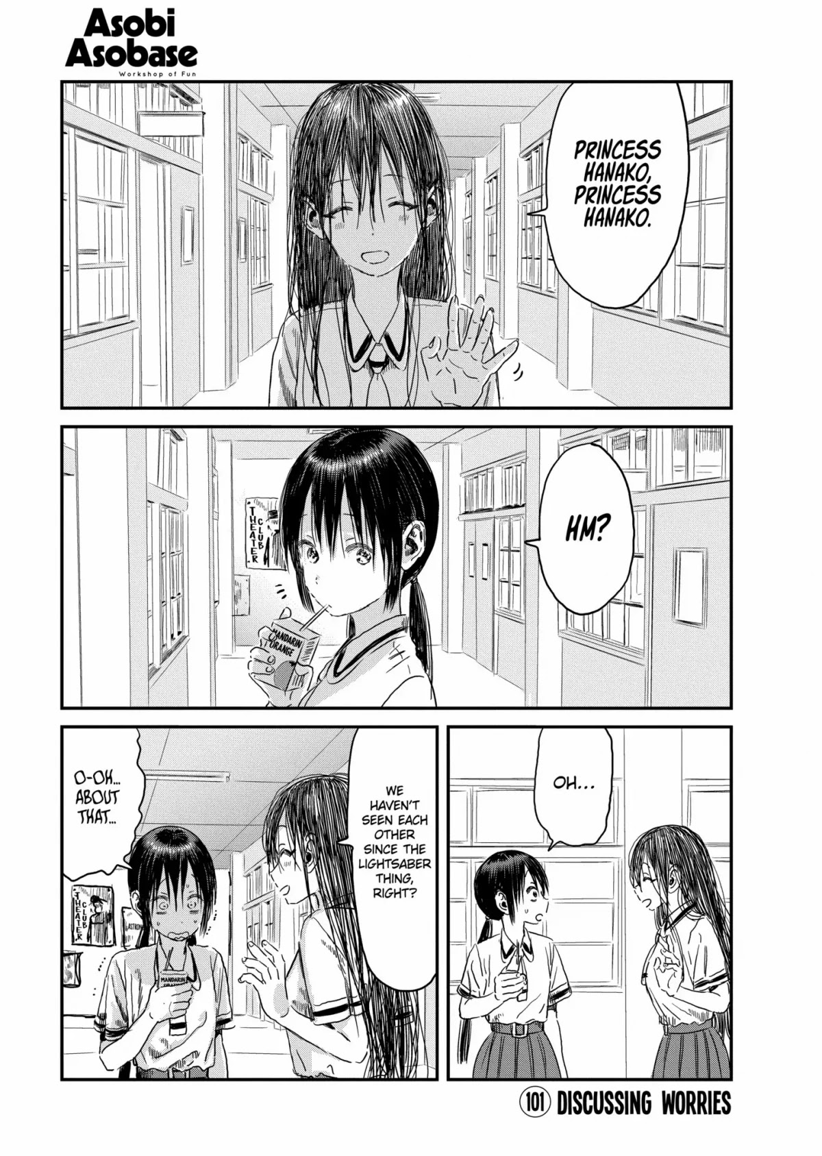 Asobi Asobase Chapter 101 page 1 - Chapter 101: Discussing Worries