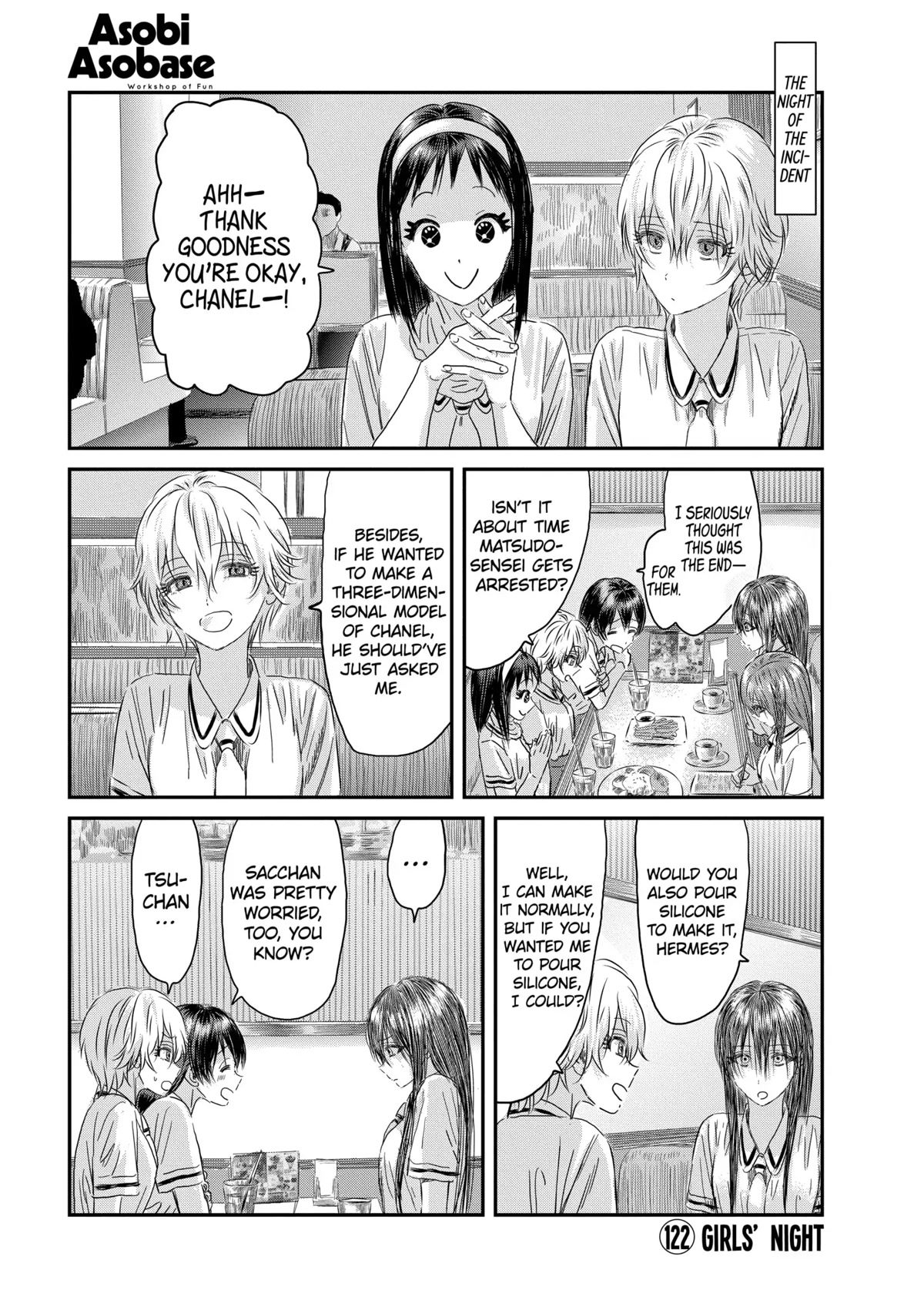 Asobi Asobase Chapter 122 page 1 - Chapter 122: Girls' Night