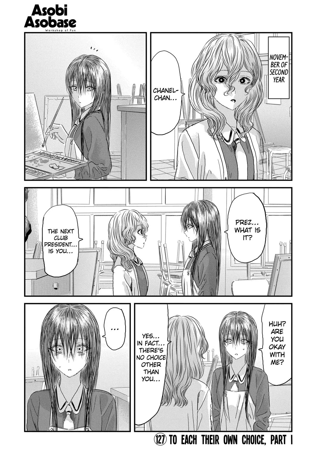 Asobi Asobase Chapter 127 page 1 - Chapter 127: To Each Their Own Choice (Part I)