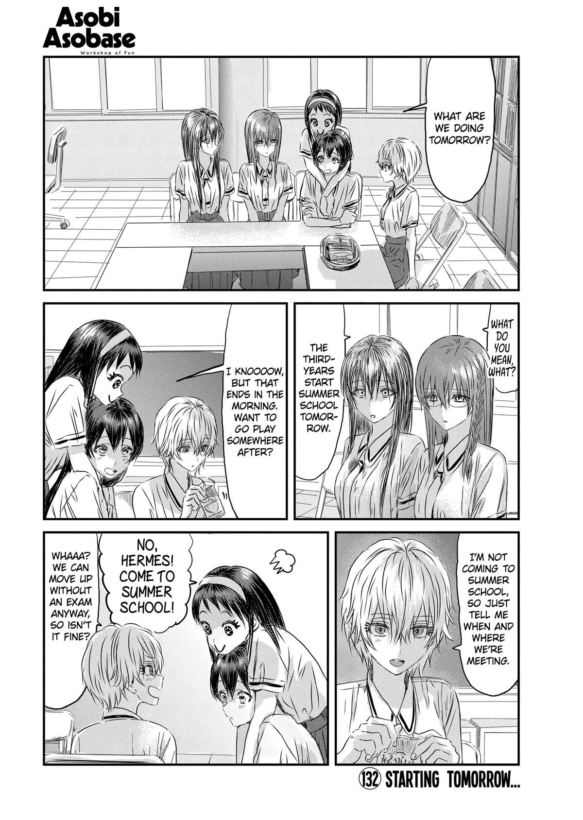 Asobi Asobase Chapter 132 page 1 - Chapter 132: Starting Tomorrow [END]
