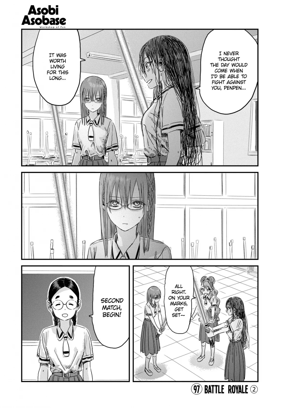 Asobi Asobase Chapter 97 page 1 - Chapter 97: Battle Royale Part 2