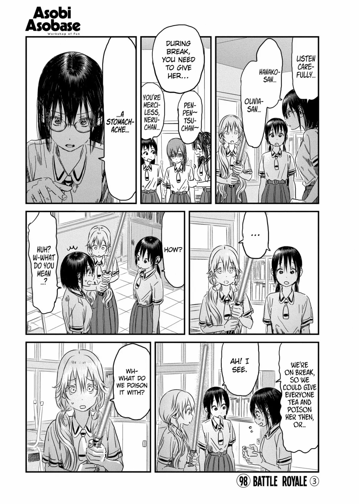 Asobi Asobase Chapter 98 page 1 - Chapter 98: Battle Royale Part 3
