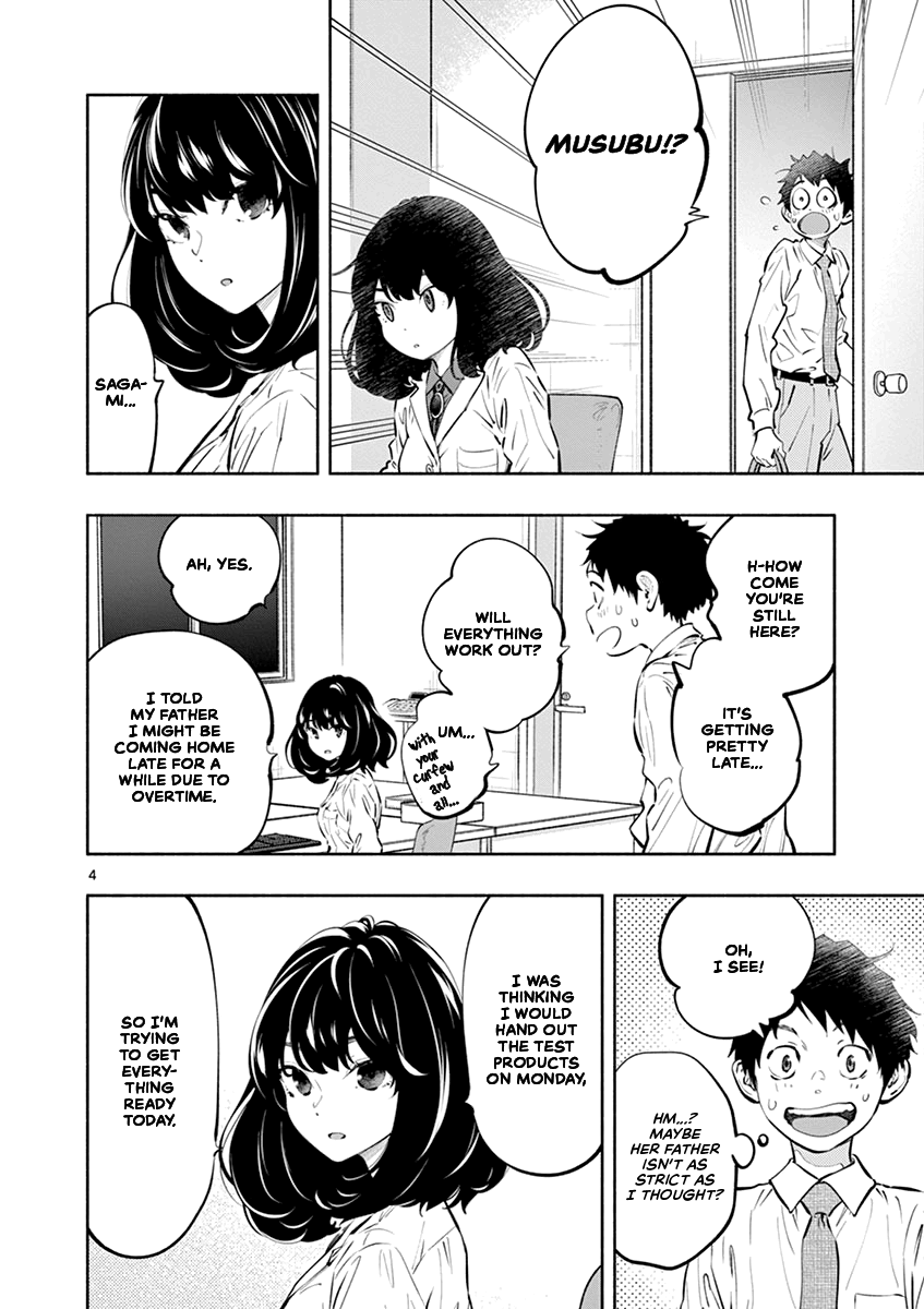 Asoko de Hataraku Musubu-san Chapter 23 page 4 - Chapter 23: Difficult to Say
