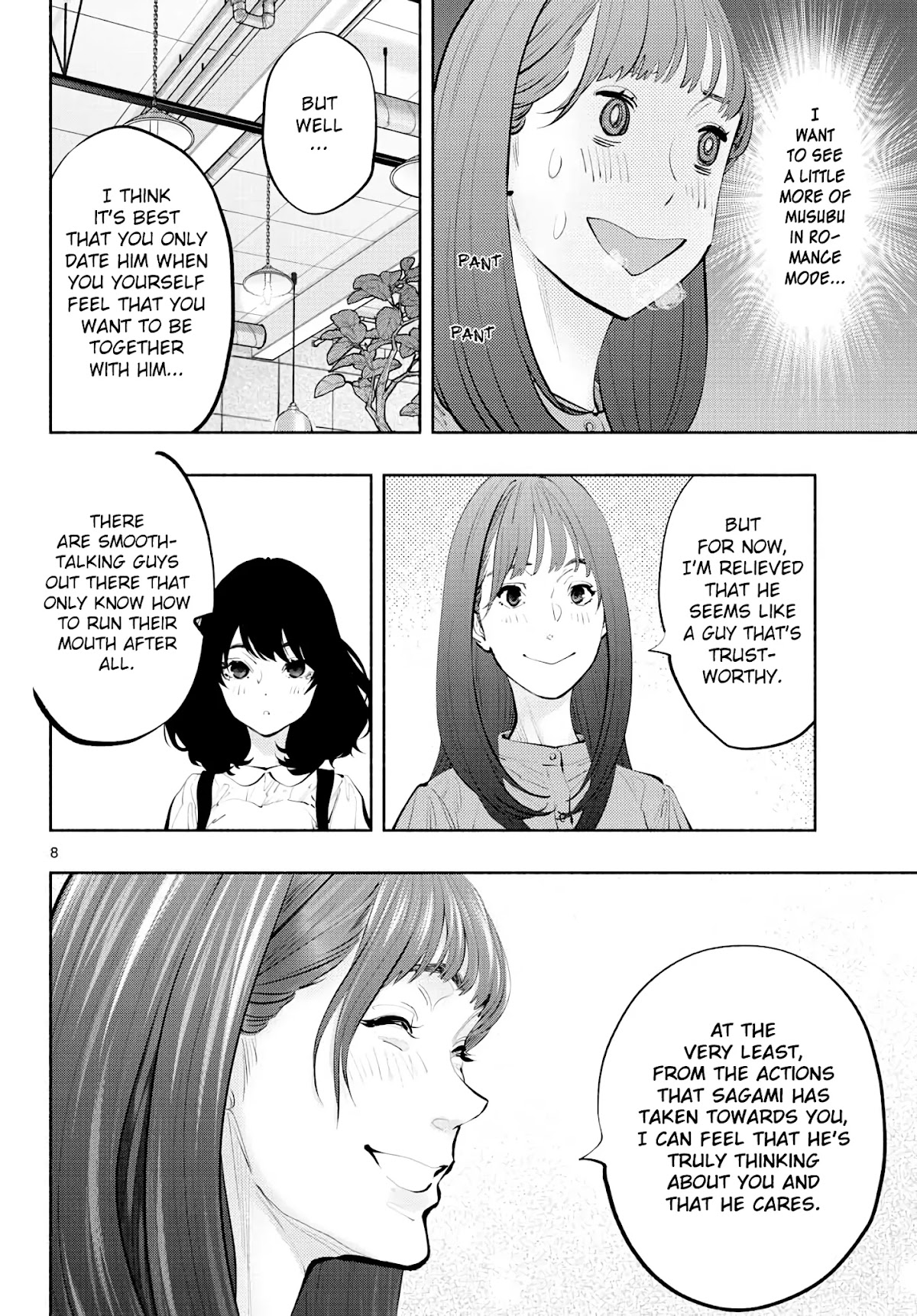 Asoko de Hataraku Musubu-san Chapter 43 page 8 - Chapter 43: Deep Love Talk