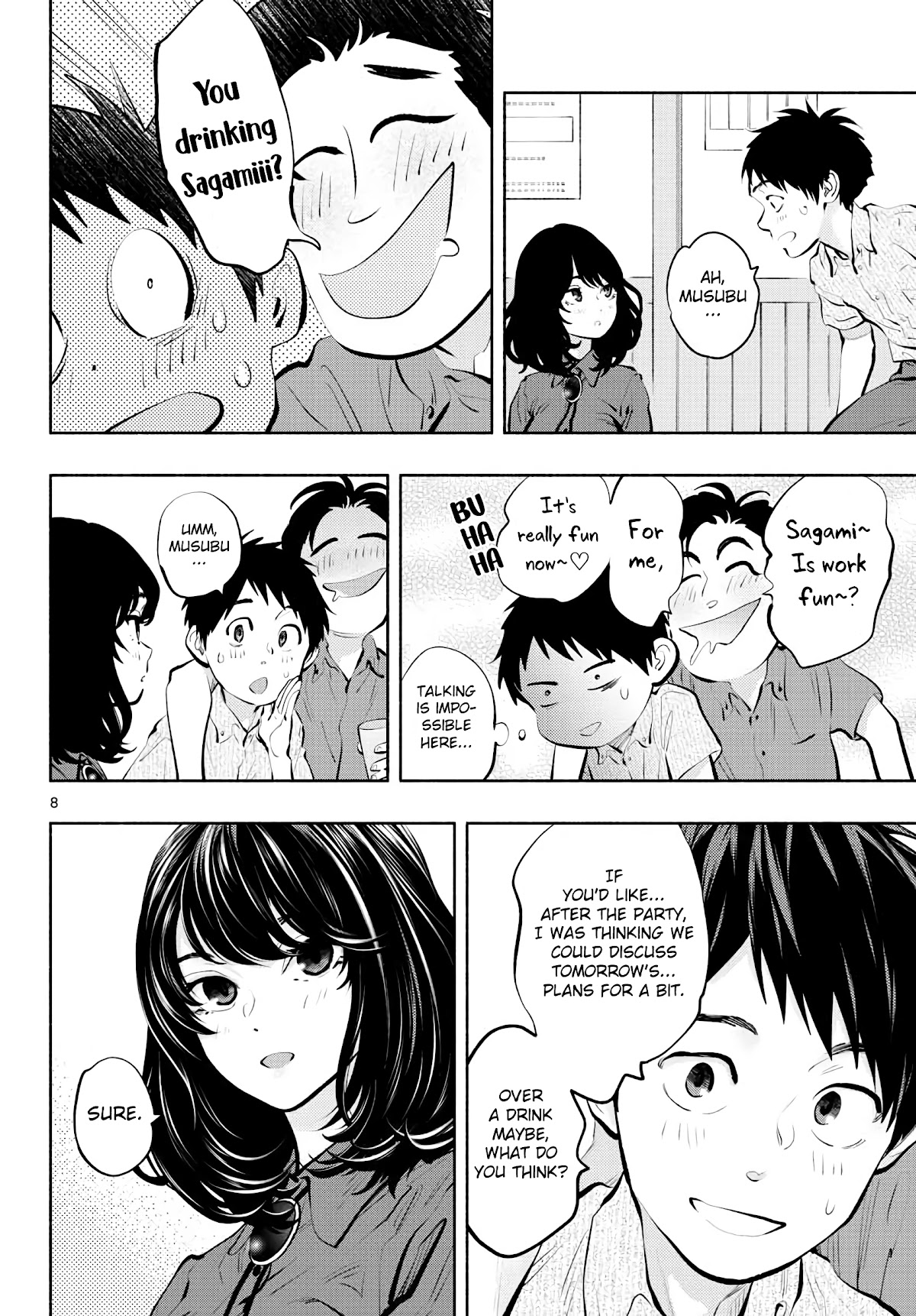 Asoko de Hataraku Musubu-san Chapter 45 page 8 - Chapter 45: Party