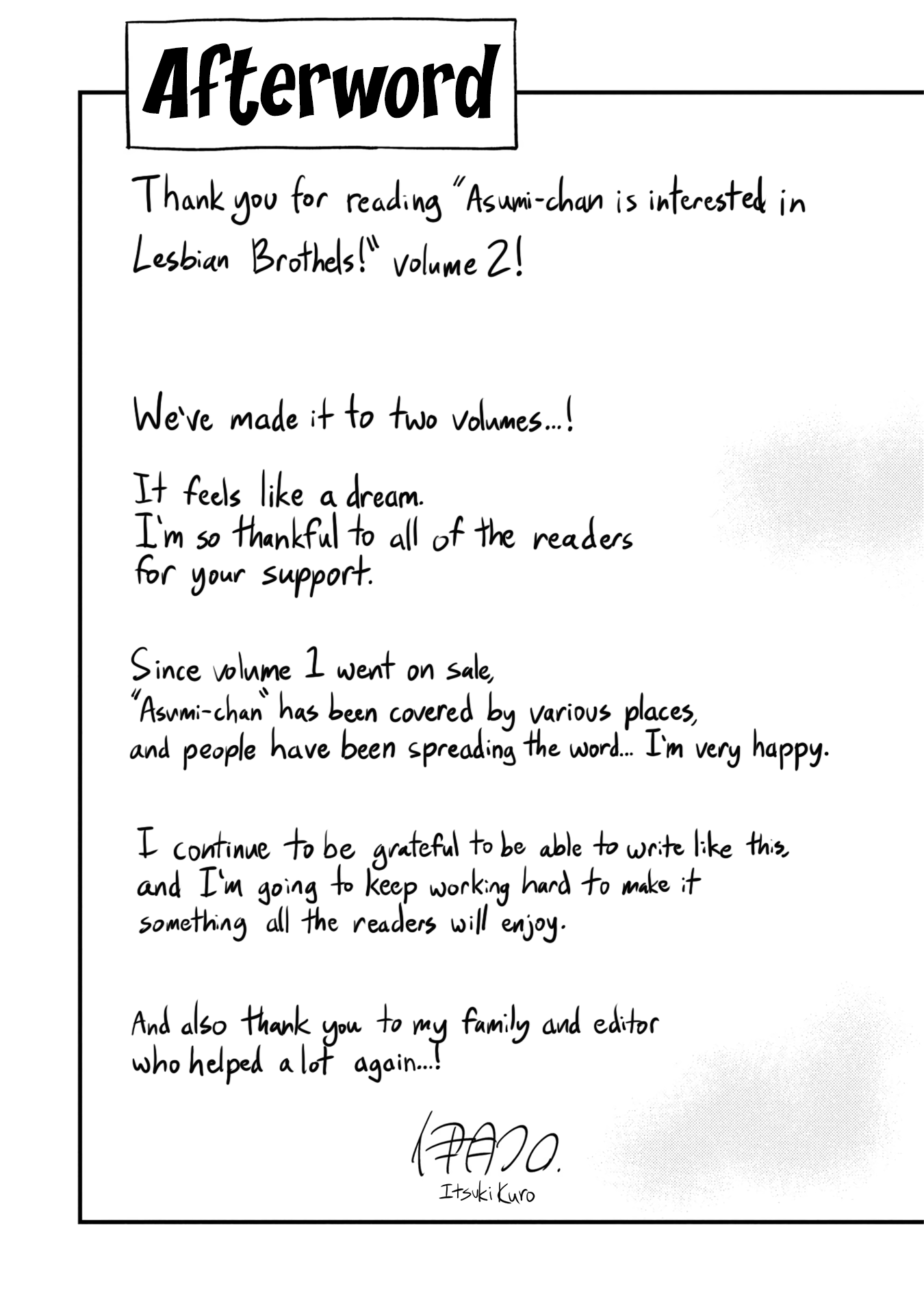 Asumi-chan is interested in Lesbian Brothels! Chapter 9.1 page 16 - Chapter 9.1: Volume 2 Extras