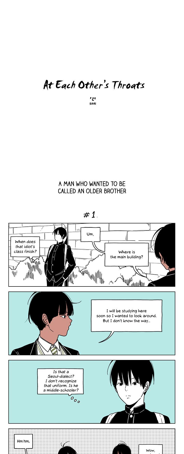 At Each Other's Throats Chapter 43 page 1 - Chapter 43 : A Man Who Wanted to be Called an Older Brother