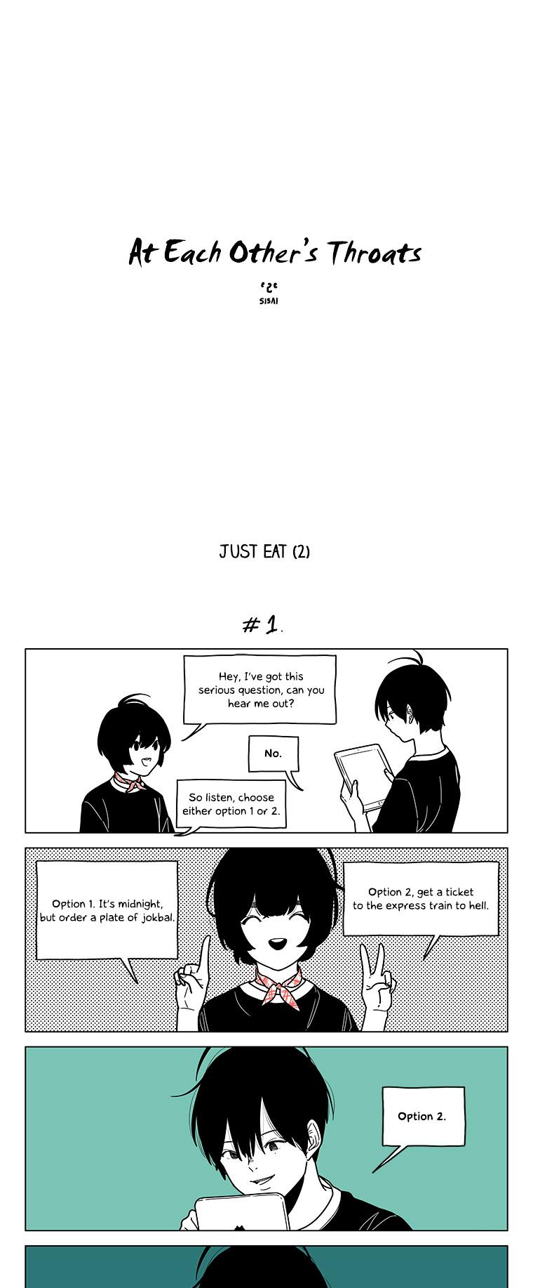 At Each Other's Throats Chapter 64 page 1 - Chapter 64 : Just Eat (2)