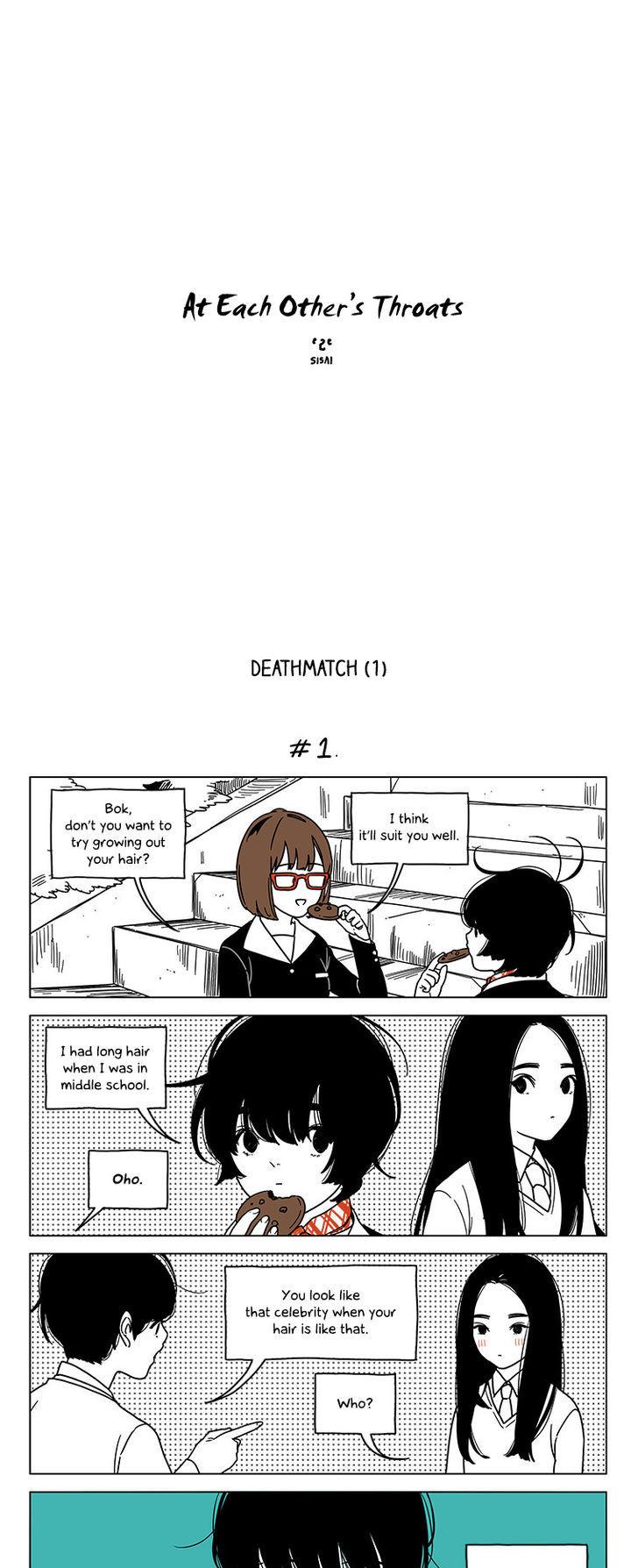 At Each Other's Throats Chapter 8 page 1 - Chapter 8 : Deathmatch (1)