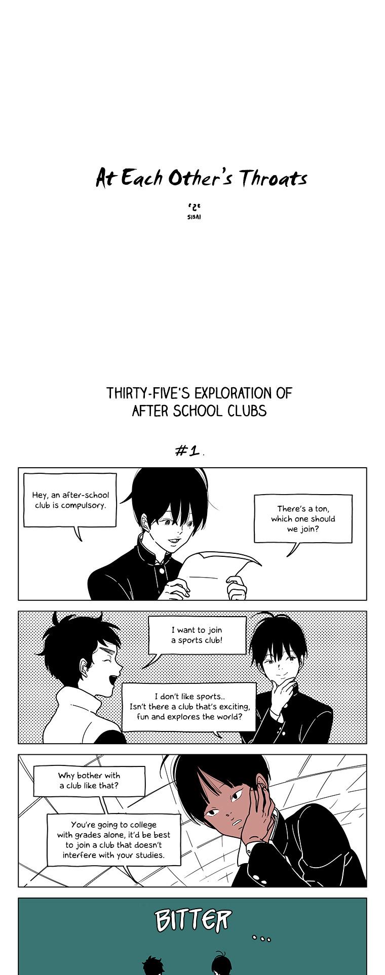 At Each Other's Throats Chapter 88 page 1 - Chapter 88 : Thirty-five's Exploration of After School Clubs