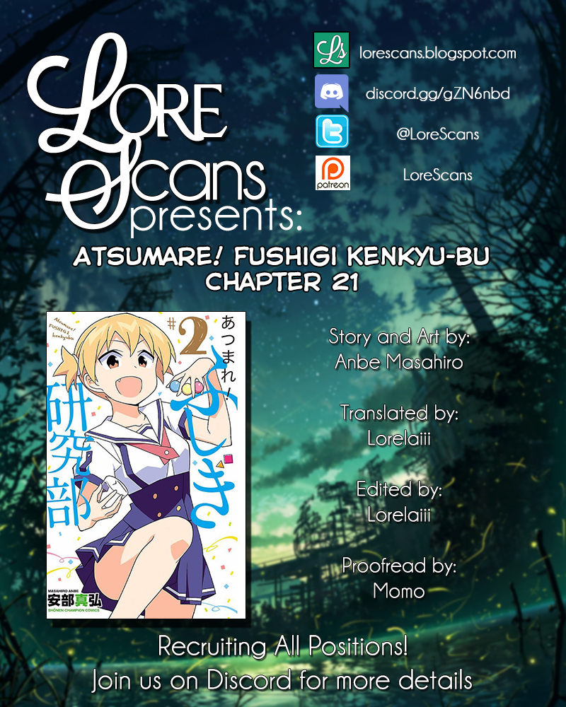 Atsumare! Fushigi Kenkyu-bu Chapter 21 page 1 - Chapter 21: The Mystery of the Club Objective