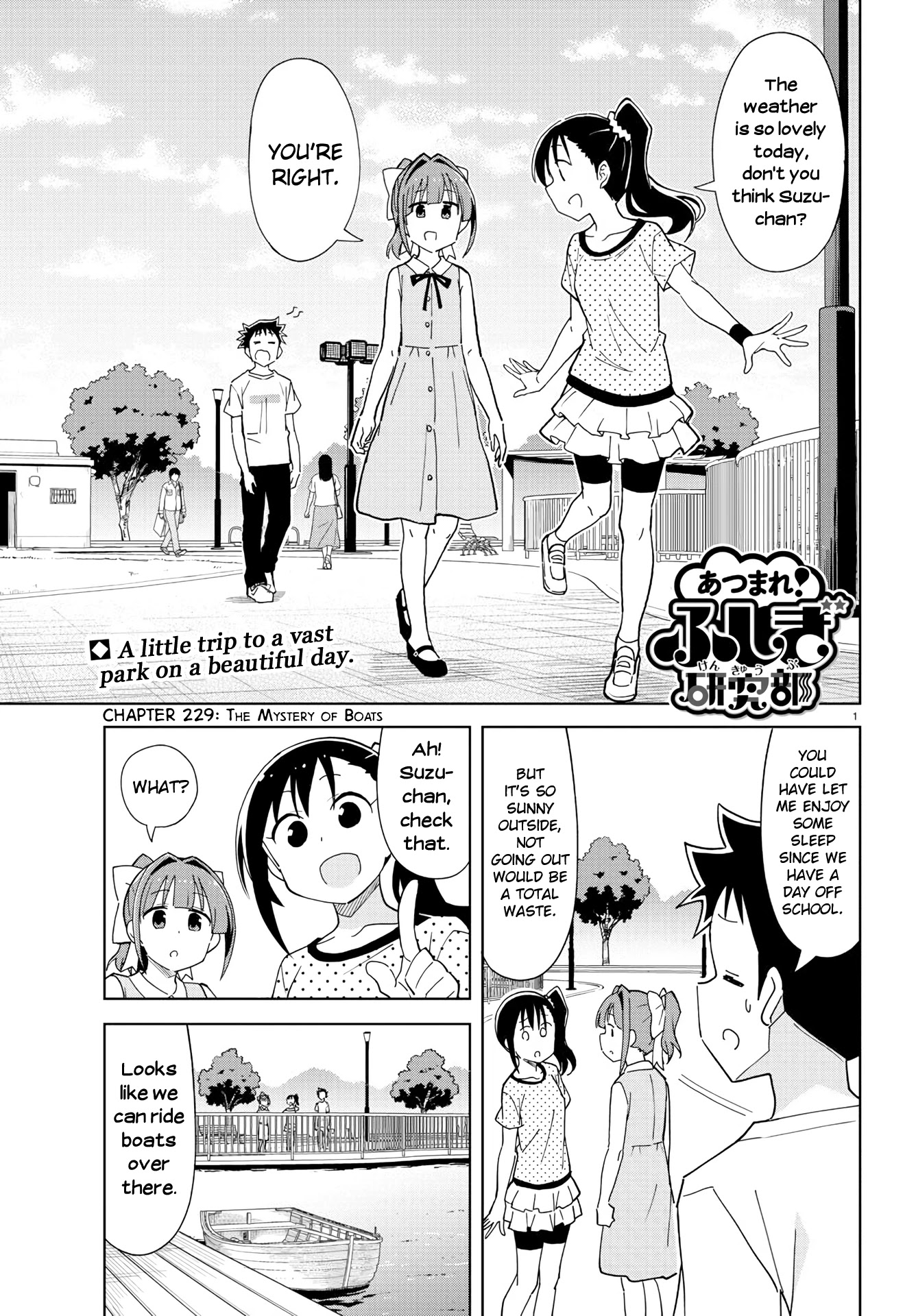 Atsumare! Fushigi Kenkyu-bu Chapter 229 page 1 - Chapter 229: The Mystery of Boats