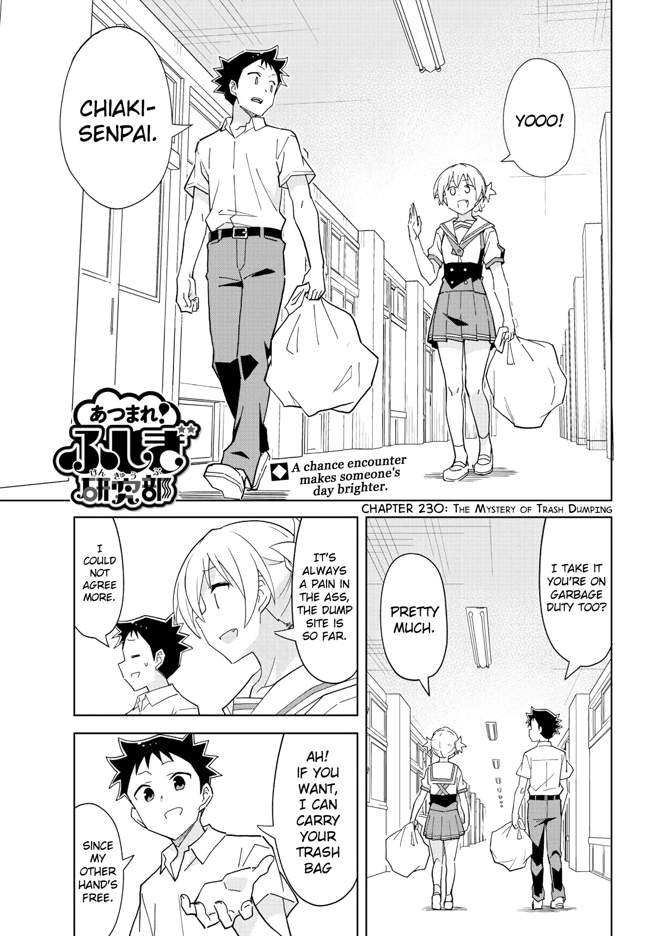 Atsumare! Fushigi Kenkyu-bu Chapter 230 page 1 - Chapter 230: The Mystery of Trash Dumping