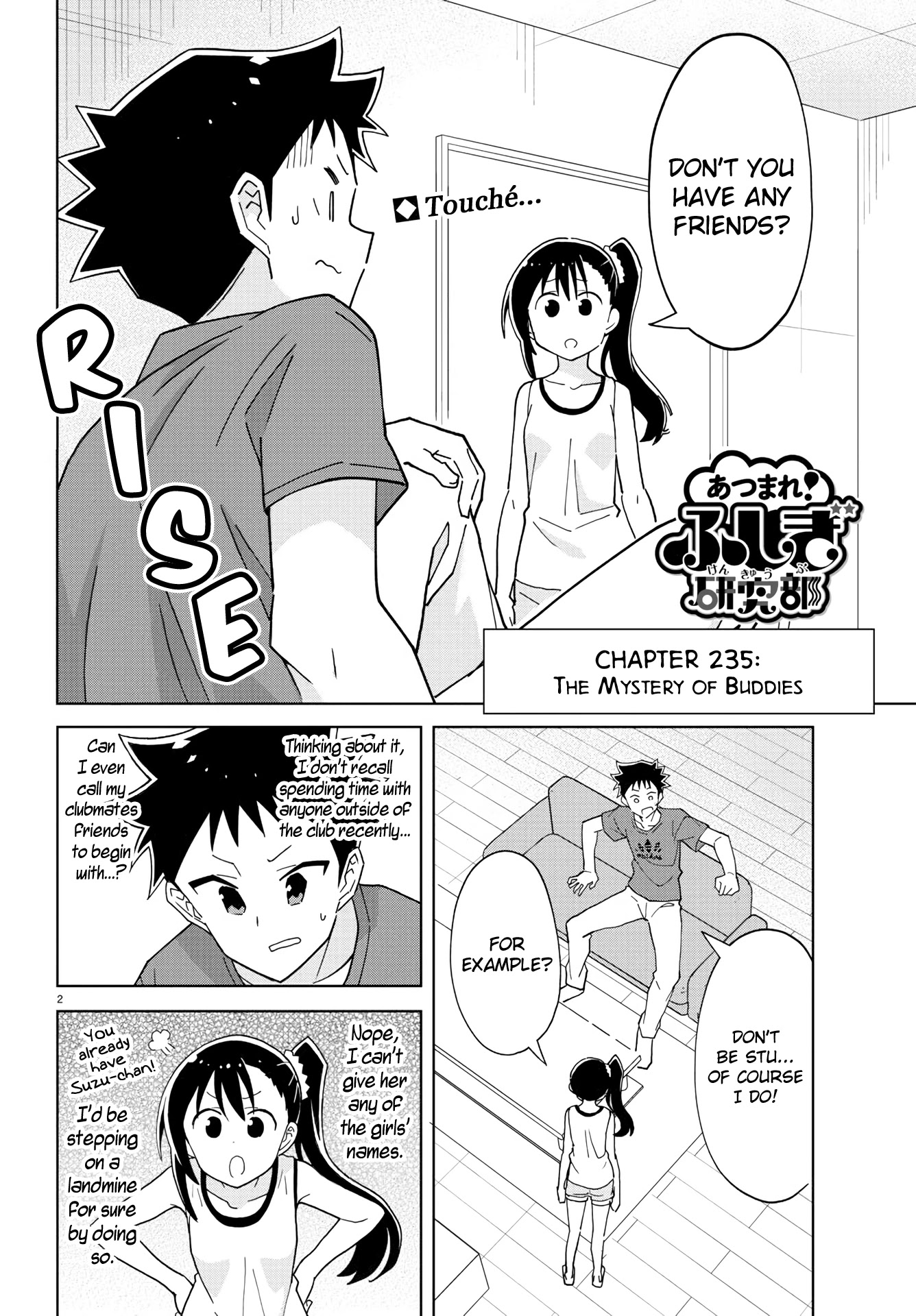 Atsumare! Fushigi Kenkyu-bu Chapter 235 page 2 - Chapter 235: The Mystery of Buddies