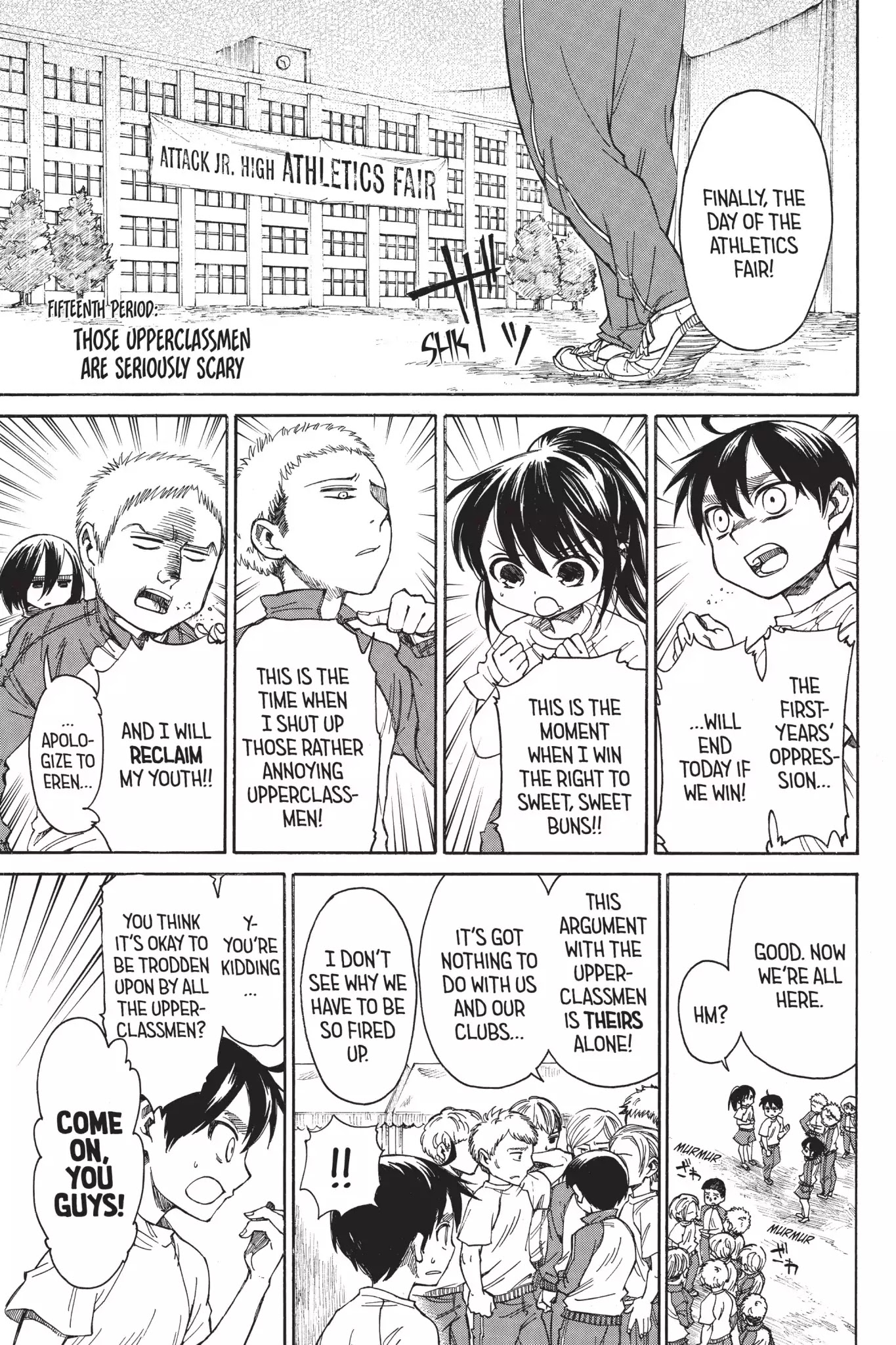 Attack on Titan: Junior High Chapter 15 page 2 - Chapter 15: Vol.1 15th Period: Upperclassmen Are Seriously Scary