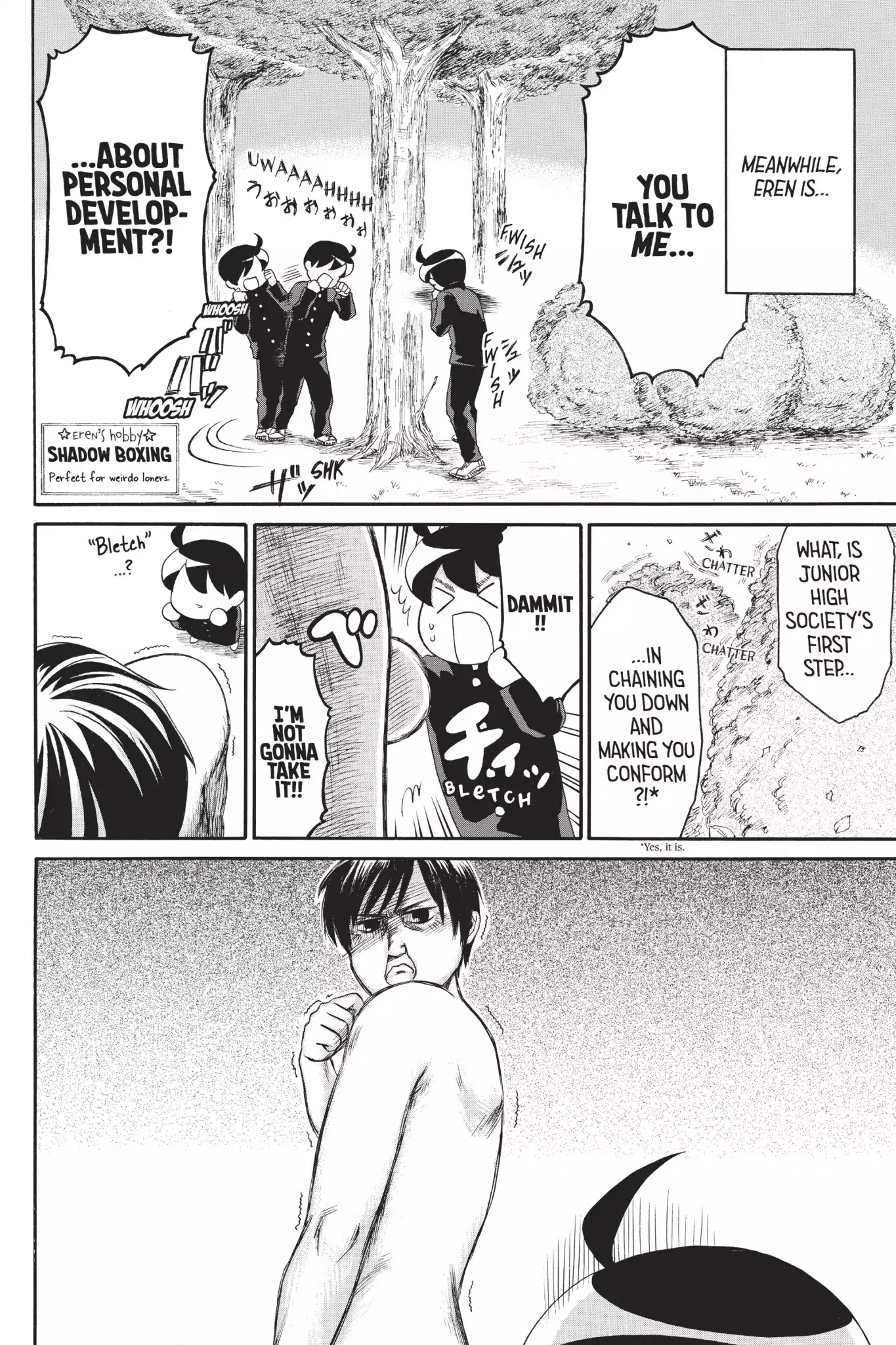 Attack on Titan: Junior High Chapter 2 page 12 - Chapter 2: Vol.1 2st Period: The Suckiest Titan