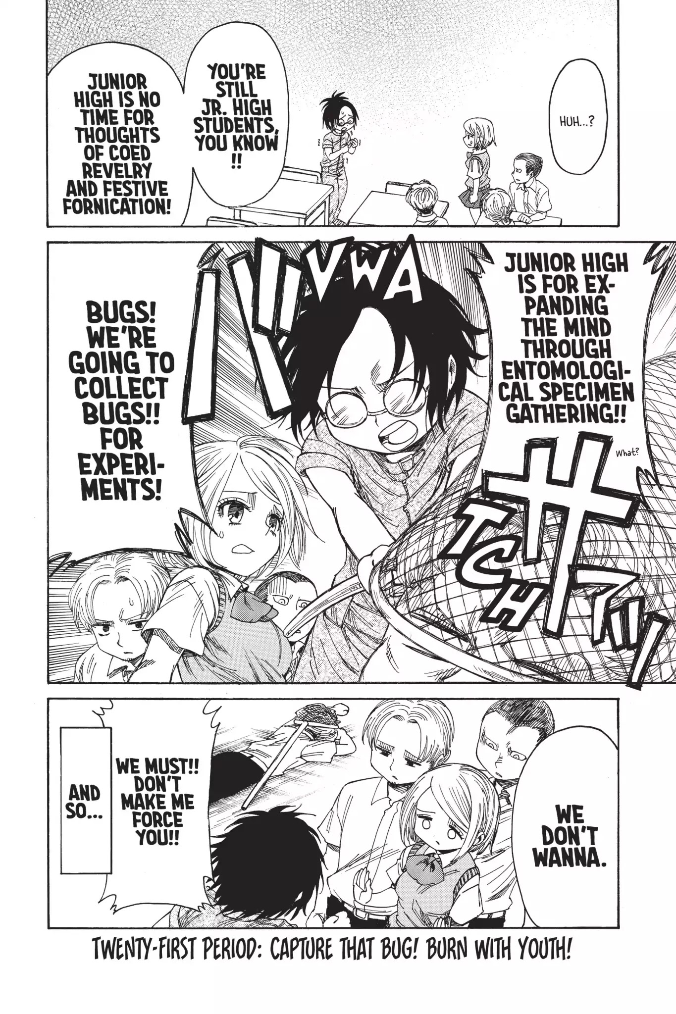 Attack on Titan: Junior High Chapter 21 page 2 - Chapter 21: Vol.2 21st Period: Capture That Bug! Burning Youth!