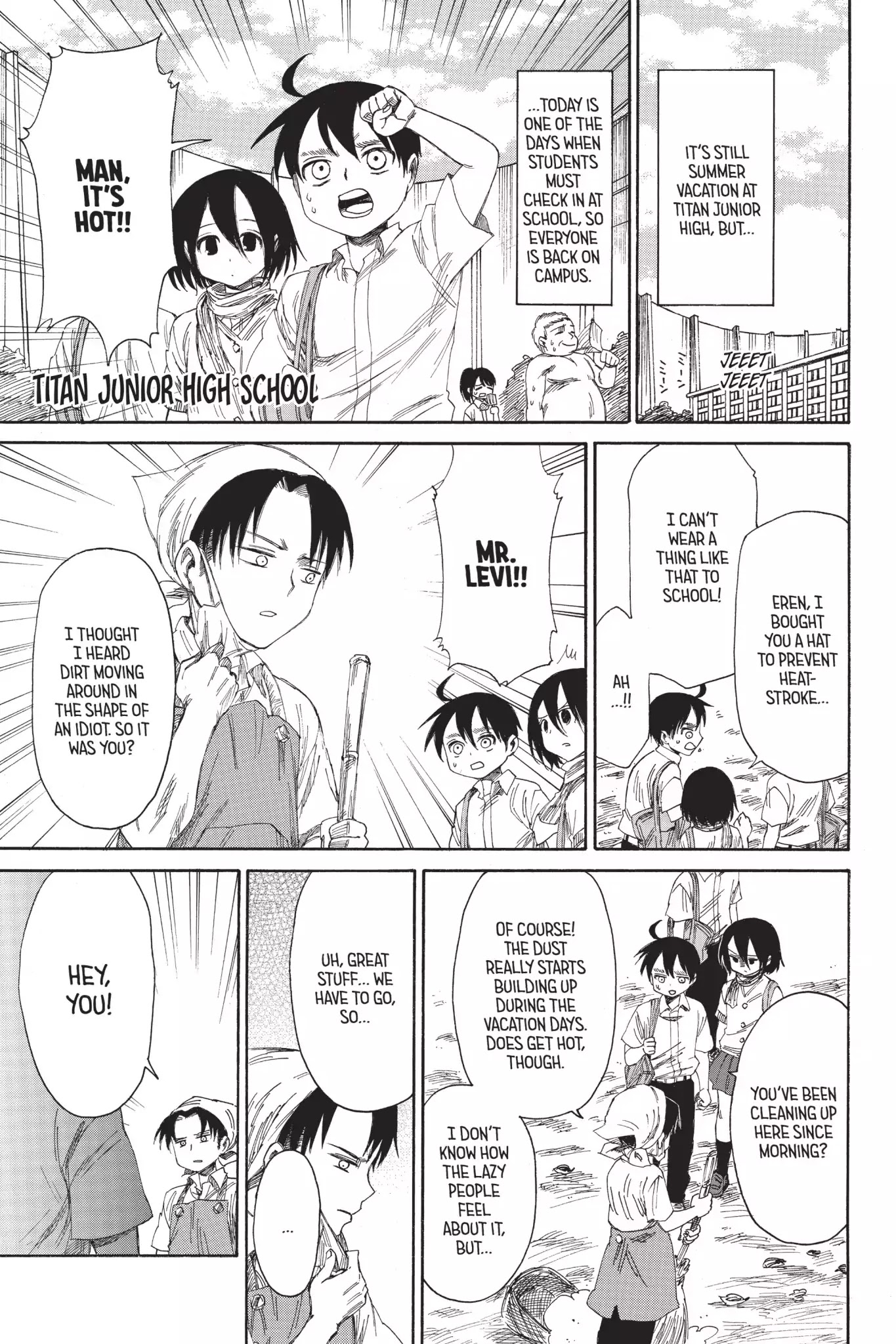 Attack on Titan: Junior High Chapter 23 page 1 - Chapter 23: Vol.2 23rd Period: No More Blankets On Your Head