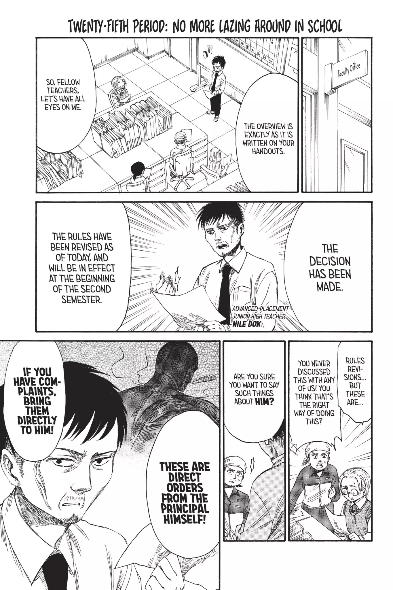 Attack on Titan: Junior High Chapter 25 page 1 - Chapter 25: Vol.2 25th Period: No More Lazing Around In School