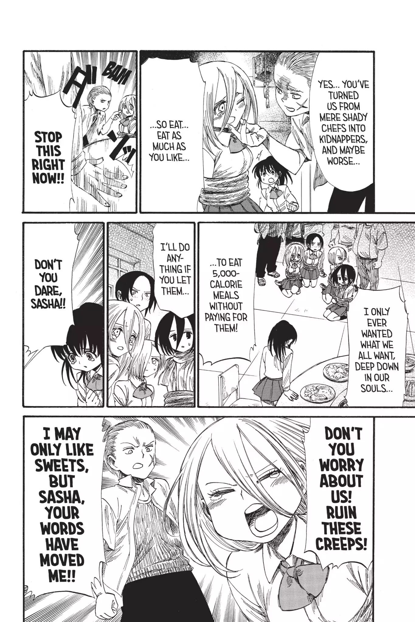 Attack on Titan: Junior High Chapter 32.6 page 12 - Chapter 32.6: Field Trip 2: Food Right! Sasha