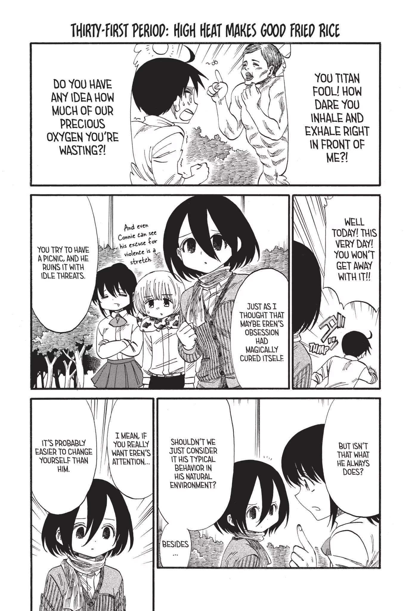Attack on Titan: Junior High Chapter 32 page 1 - Chapter 32: Vol.2 32nd Period: High Heat Makes Good Fried Rice