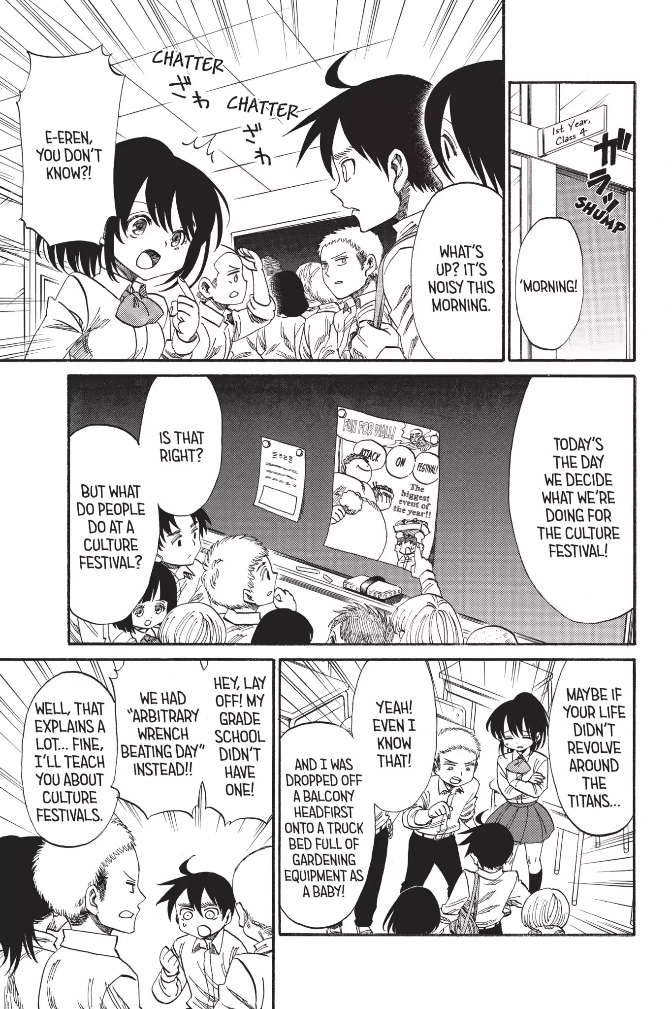 Attack on Titan: Junior High Chapter 33 page 1 - Chapter 33: Vol.3 33rd Period: The Black School Festival