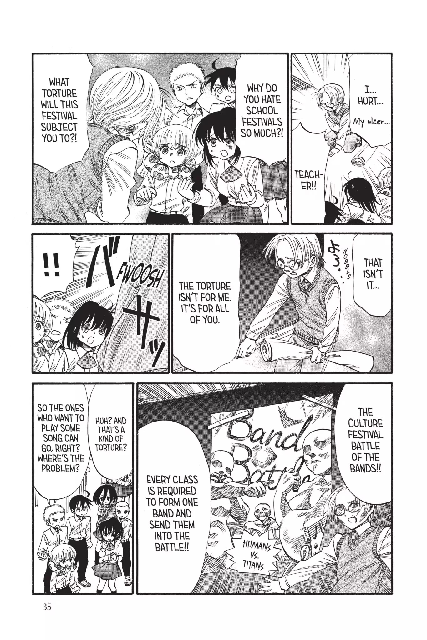 Attack on Titan: Junior High Chapter 33 page 4 - Chapter 33: Vol.3 33rd Period: The Black School Festival