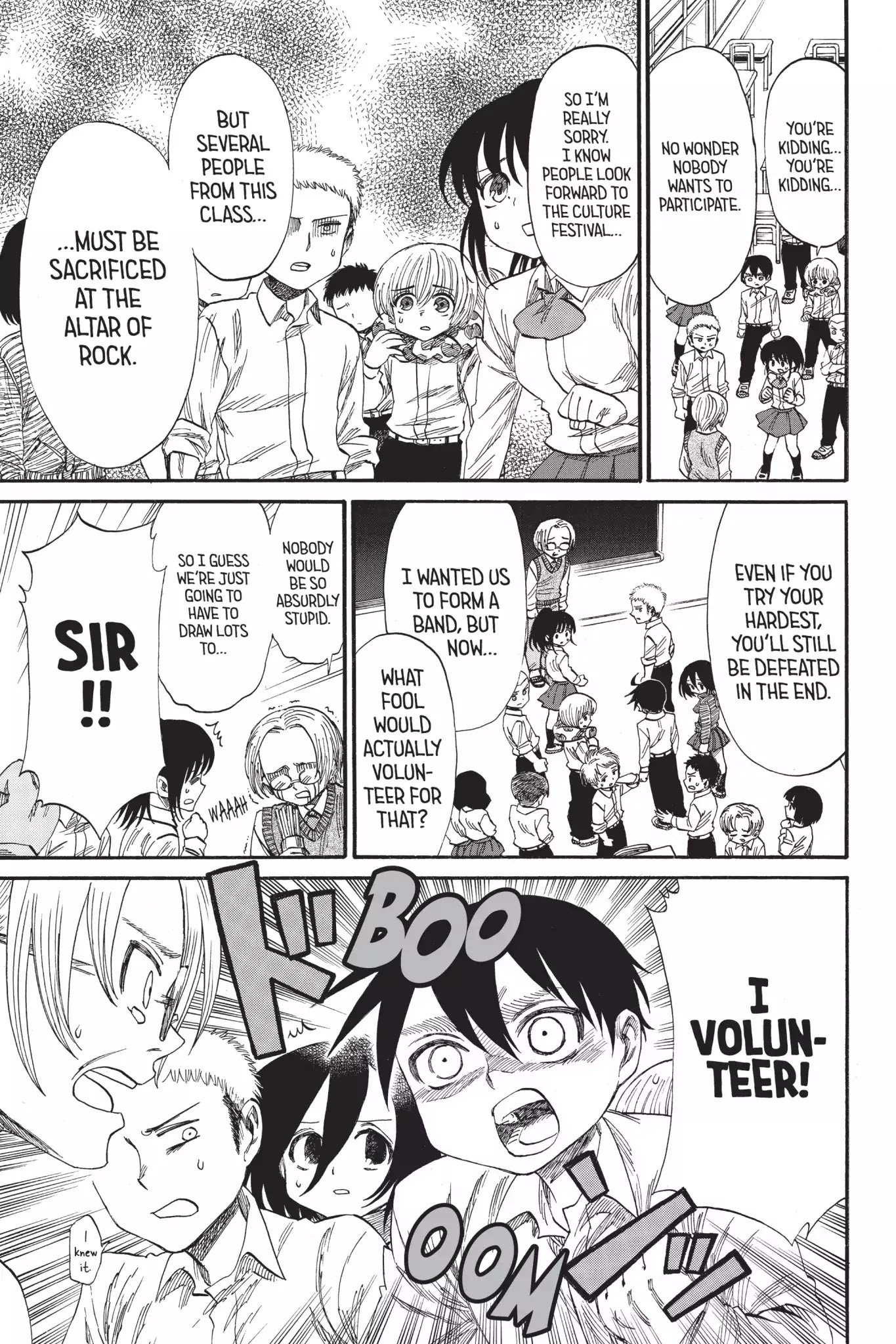 Attack on Titan: Junior High Chapter 33 page 6 - Chapter 33: Vol.3 33rd Period: The Black School Festival