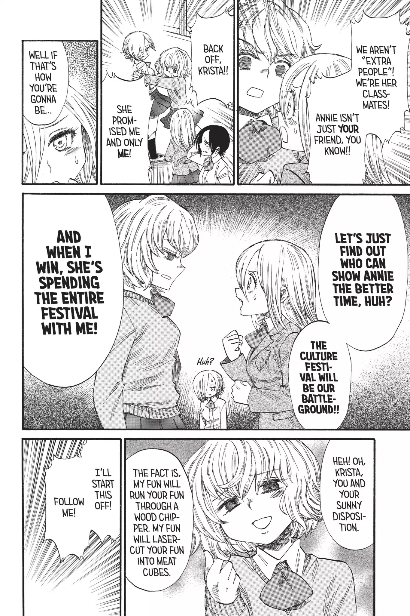 Attack on Titan: Junior High Chapter 37 page 2 - Chapter 37: Vol.3 37th Period: Ms. Can-Do Is Ms. Popular