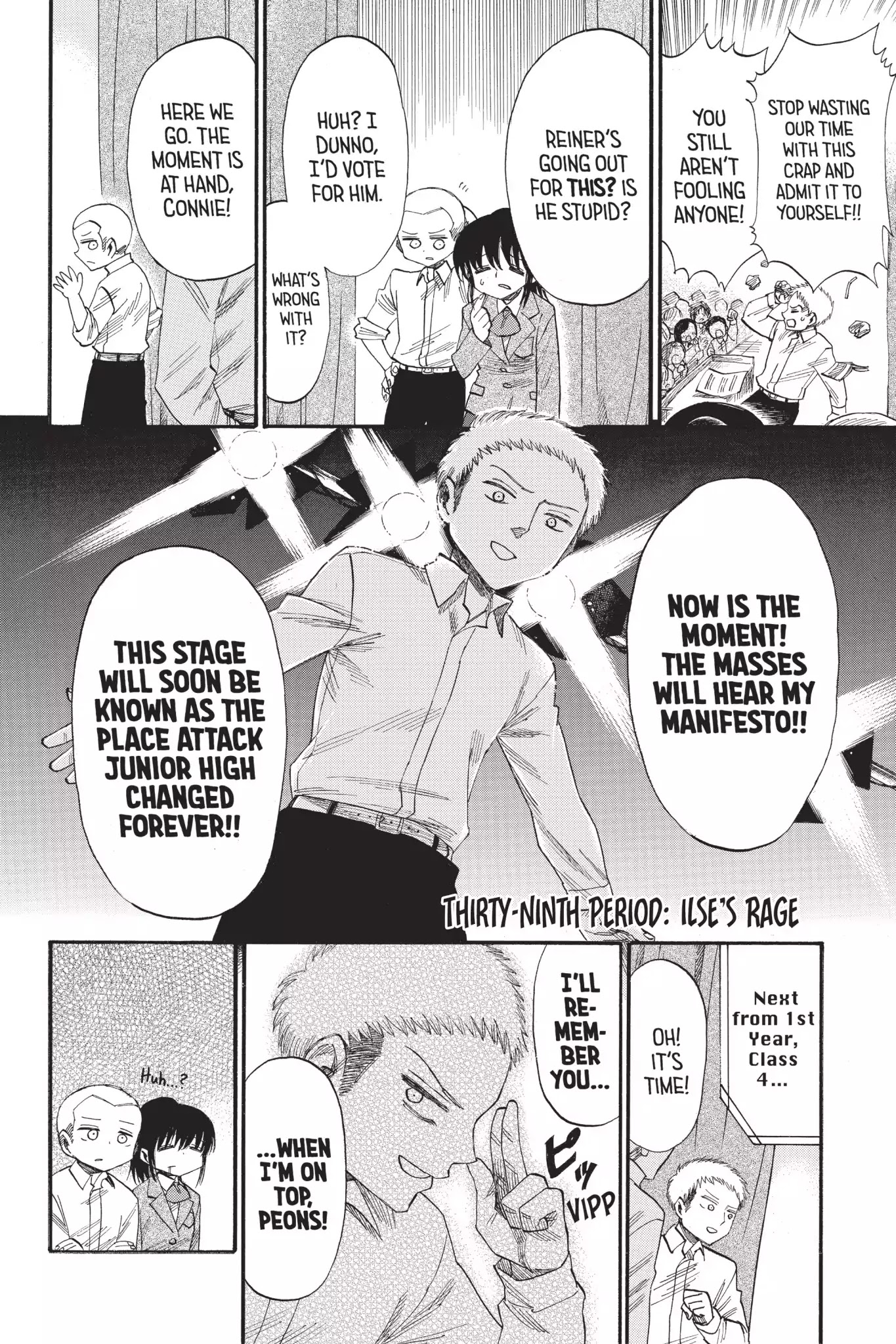 Attack on Titan: Junior High Chapter 39 page 2 - Chapter 39: Vol.3 39th Period: Ilse's Rage