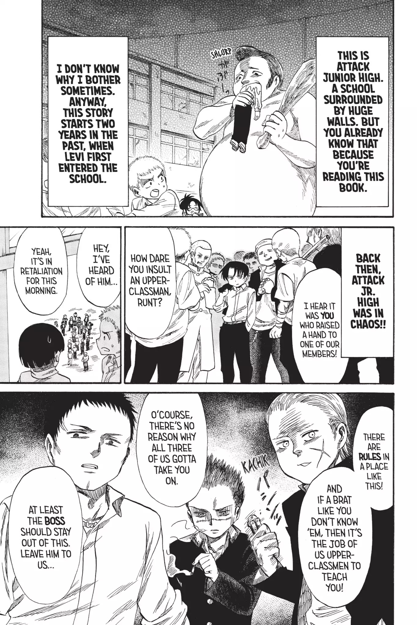 Attack on Titan: Junior High Chapter 43.5 page 3 - Chapter 43.5: Field Trip 3: Be-bop Junior High (Battle Of The Four Kings Of Heaven Edition)
