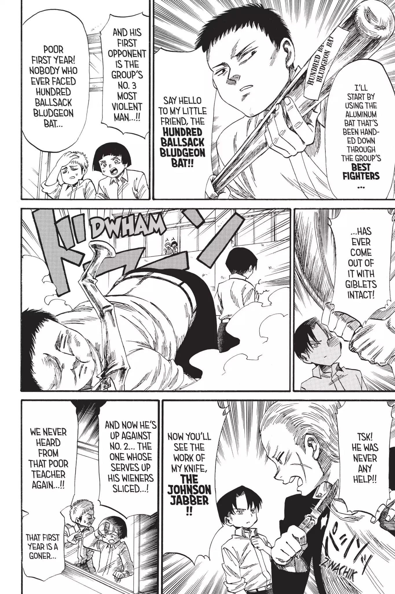Attack on Titan: Junior High Chapter 43.5 page 4 - Chapter 43.5: Field Trip 3: Be-bop Junior High (Battle Of The Four Kings Of Heaven Edition)