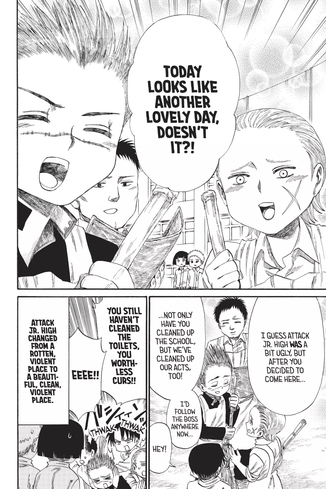 Attack on Titan: Junior High Chapter 43.5 page 8 - Chapter 43.5: Field Trip 3: Be-bop Junior High (Battle Of The Four Kings Of Heaven Edition)