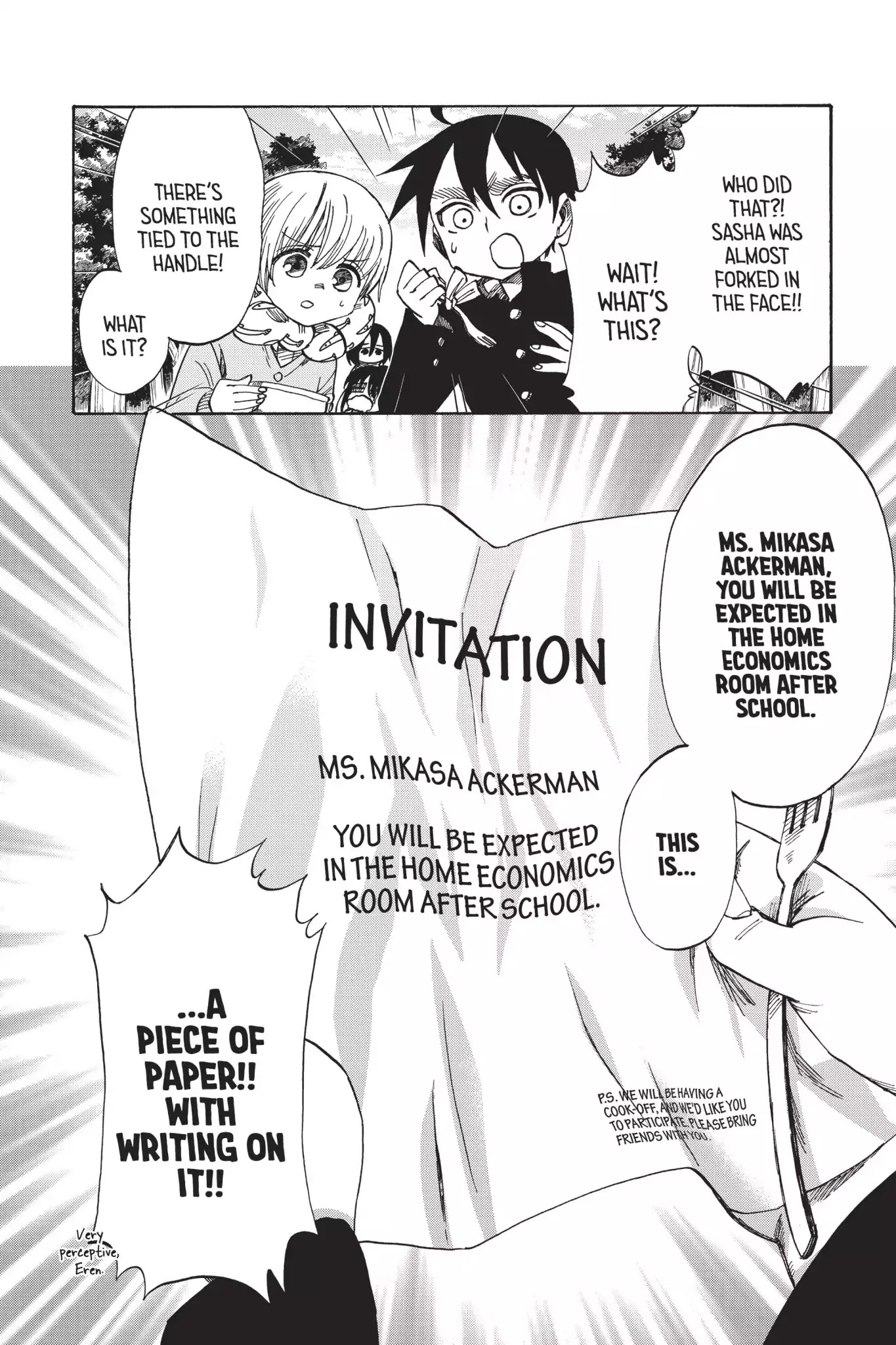 Attack on Titan: Junior High Chapter 43 page 2 - Chapter 43: Vol.3 43rd Period: Iron Chef (14 Yrs Old)