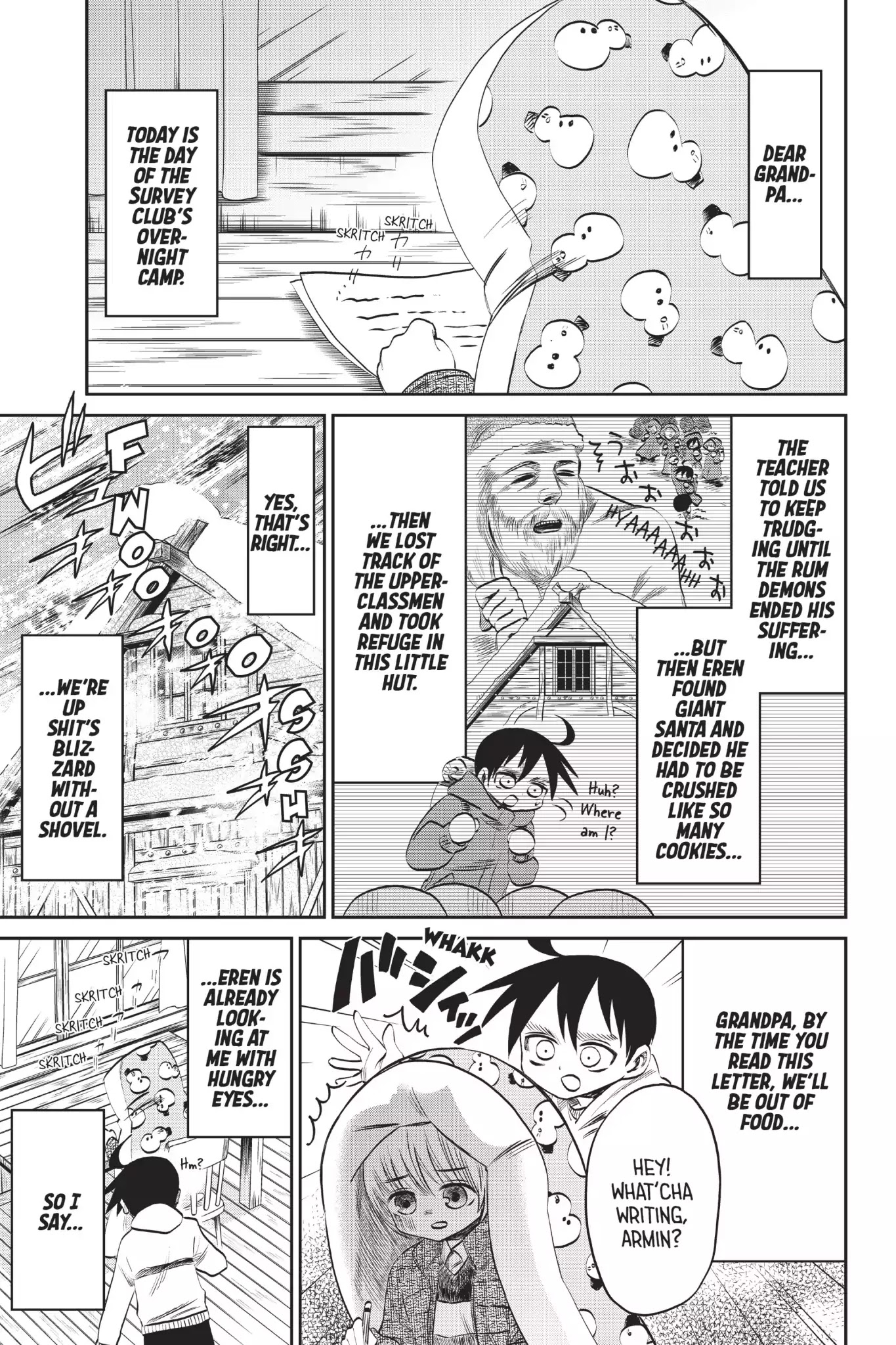 Attack on Titan: Junior High Chapter 48 page 1 - Chapter 48: Vol.4 48th Period: Legend Of The Snow Titan: The Mystery Where Nobody Gets Killed Or Anything Like That