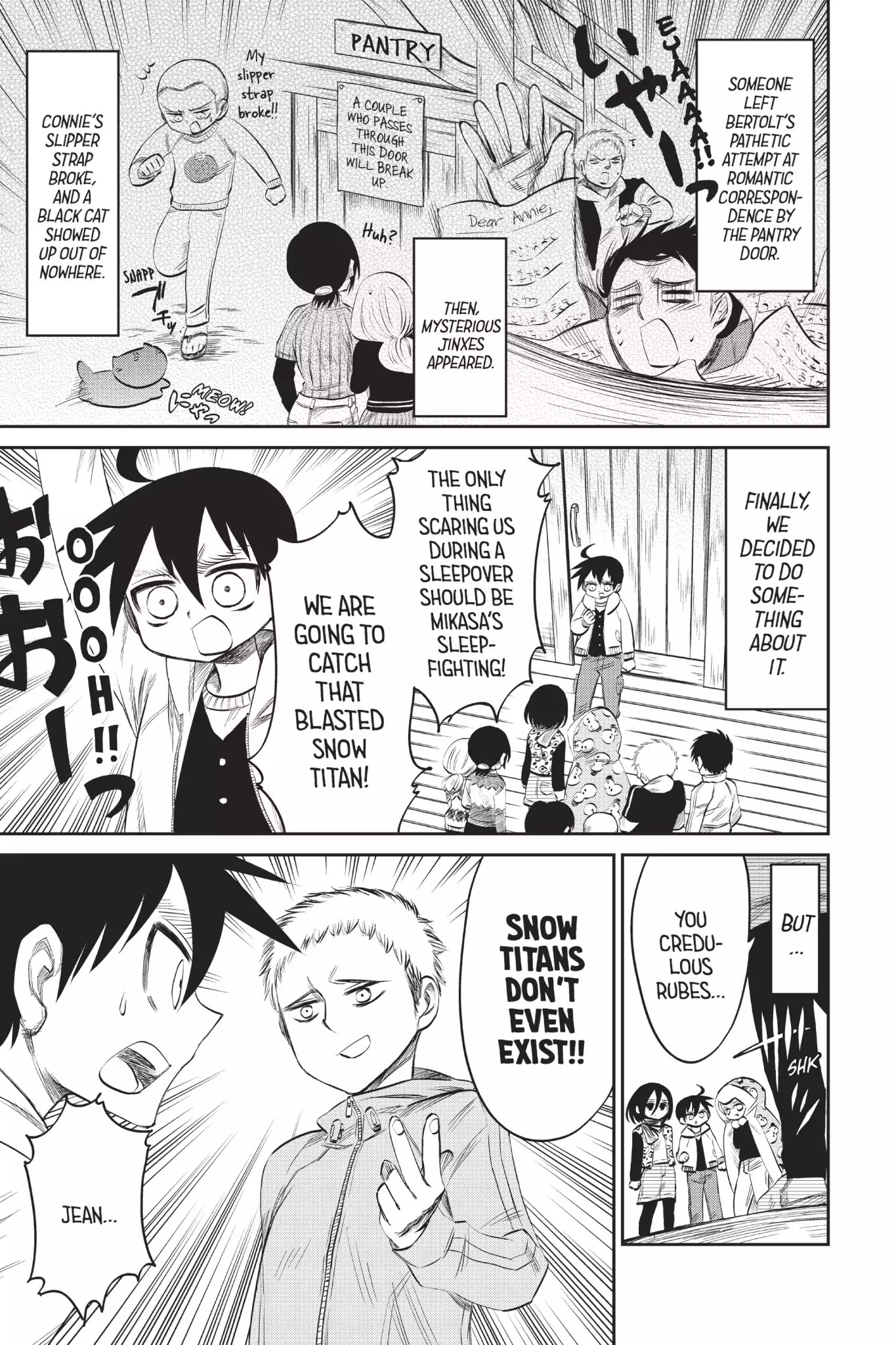 Attack on Titan: Junior High Chapter 48 page 15 - Chapter 48: Vol.4 48th Period: Legend Of The Snow Titan: The Mystery Where Nobody Gets Killed Or Anything Like That