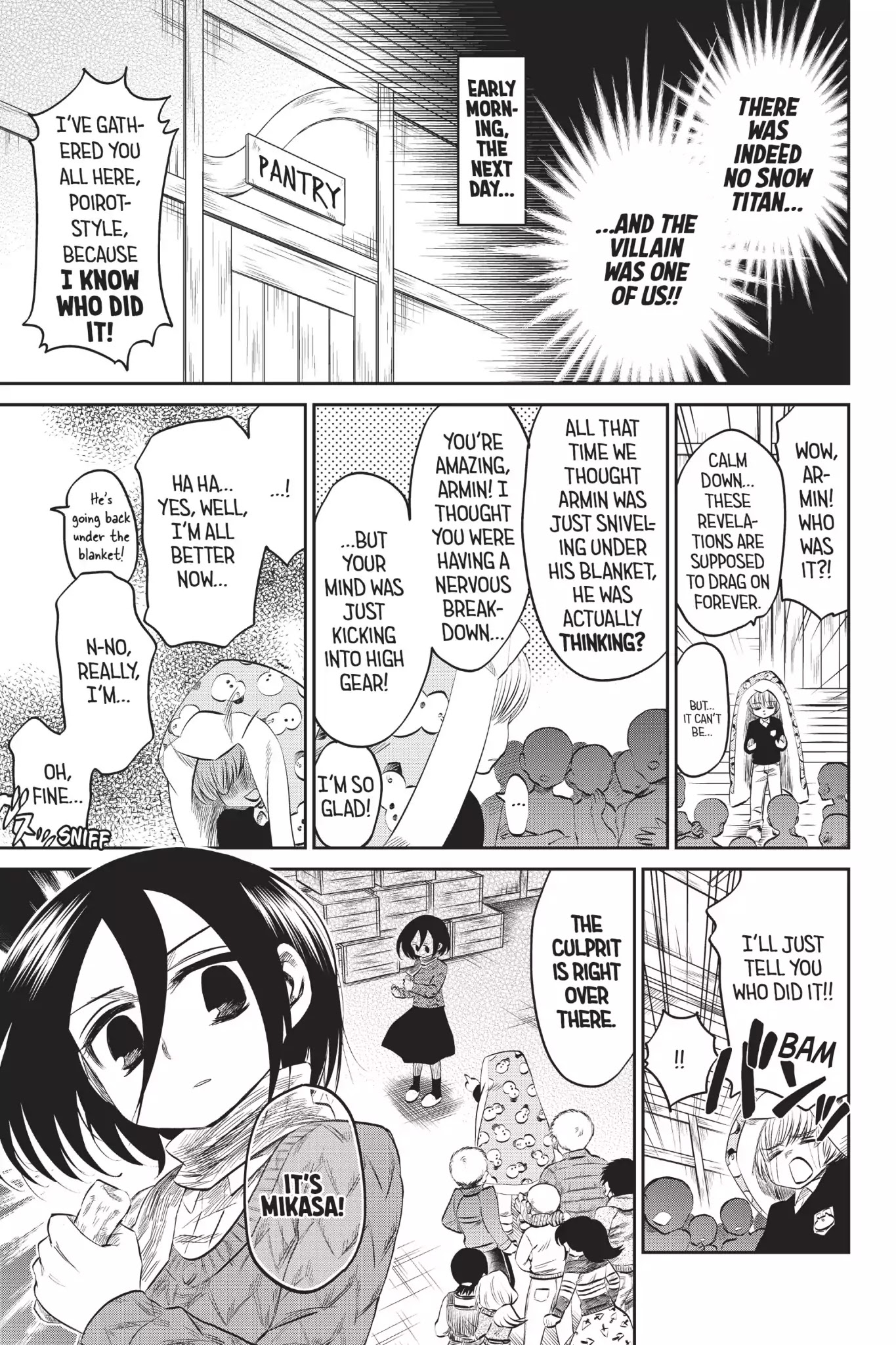 Attack on Titan: Junior High Chapter 48 page 19 - Chapter 48: Vol.4 48th Period: Legend Of The Snow Titan: The Mystery Where Nobody Gets Killed Or Anything Like That