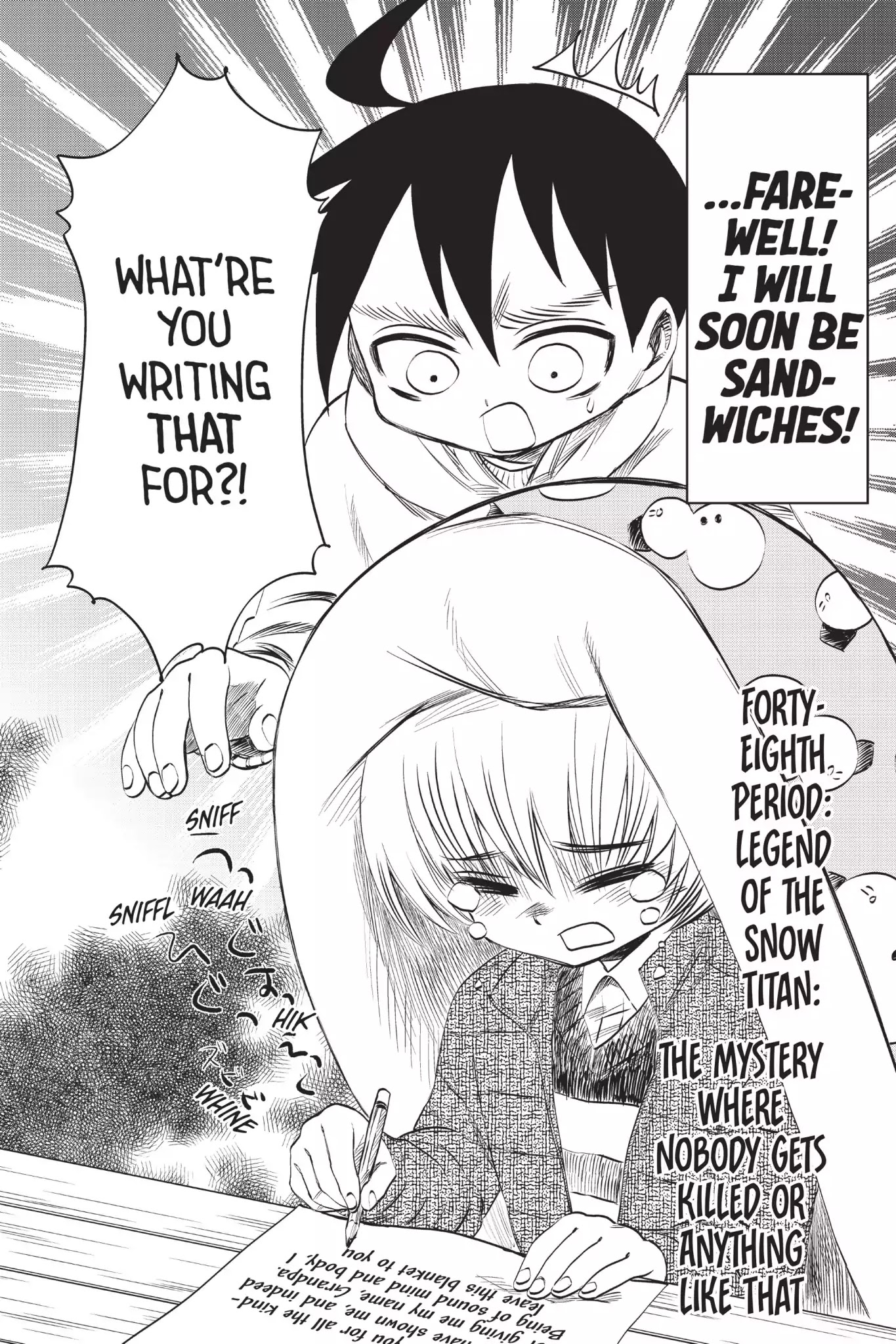 Attack on Titan: Junior High Chapter 48 page 2 - Chapter 48: Vol.4 48th Period: Legend Of The Snow Titan: The Mystery Where Nobody Gets Killed Or Anything Like That