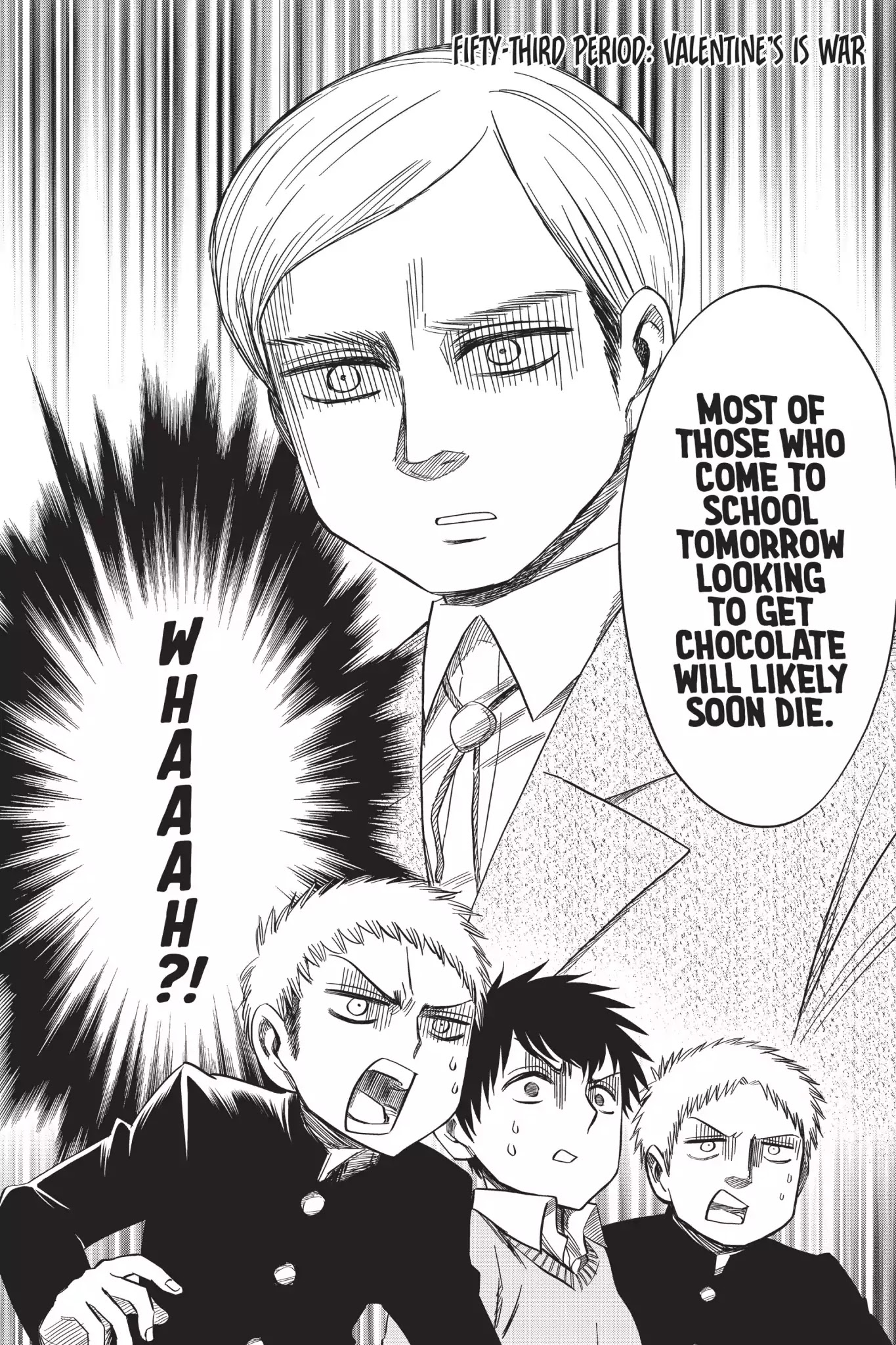 Attack on Titan: Junior High Chapter 53 page 2 - Chapter 53: Vol.4 53th Period: Valentine's Day Is War