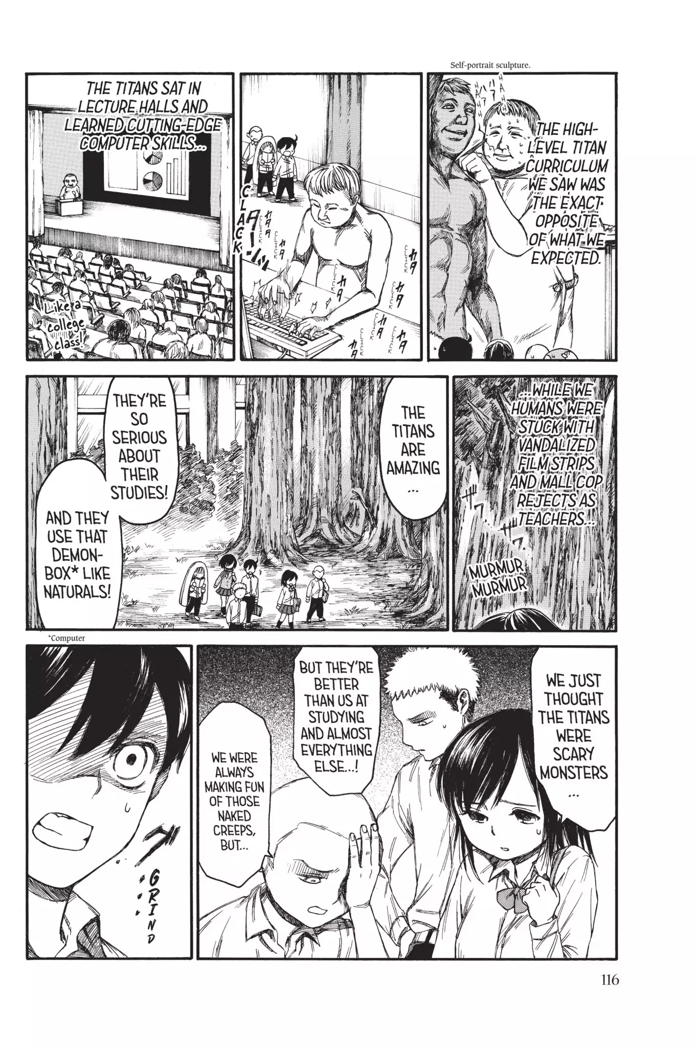 Attack on Titan: Junior High Chapter 6 page 12 - Chapter 6: Vol.1 6th Period: They're Titans, After All