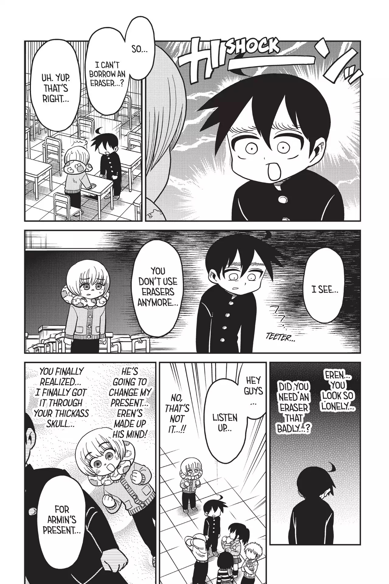 Attack on Titan: Junior High Chapter 64 page 12 - Chapter 64: Vol.5 64th Period: A Boy And His Erasers